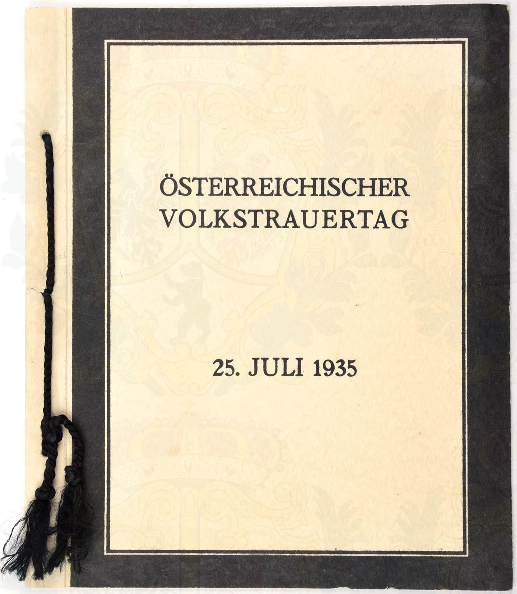 KLAPPKARTE, Österreichischer Volkstrauertag 25. Juli 1935, m. 2 Gedenk-Marken Dollfuß, zu 24