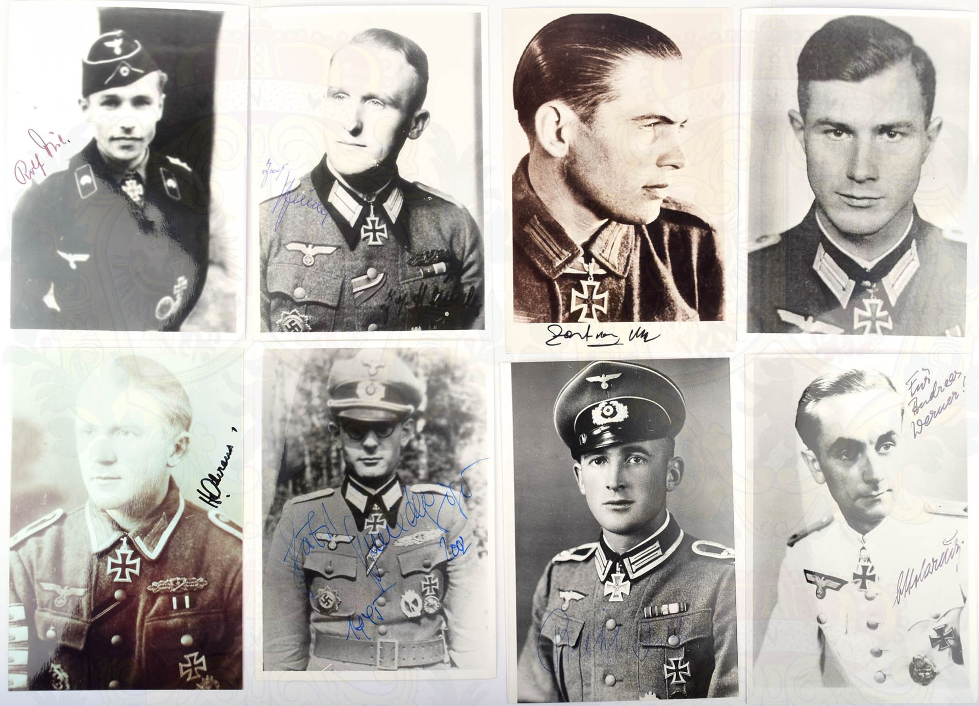 11 ORIGINALUNTERSCHRIFTEN RITTERKREUZ-TRÄGER, alle auf neuzeitlichen Fotoabzügen, Gen.Ltn. Hans