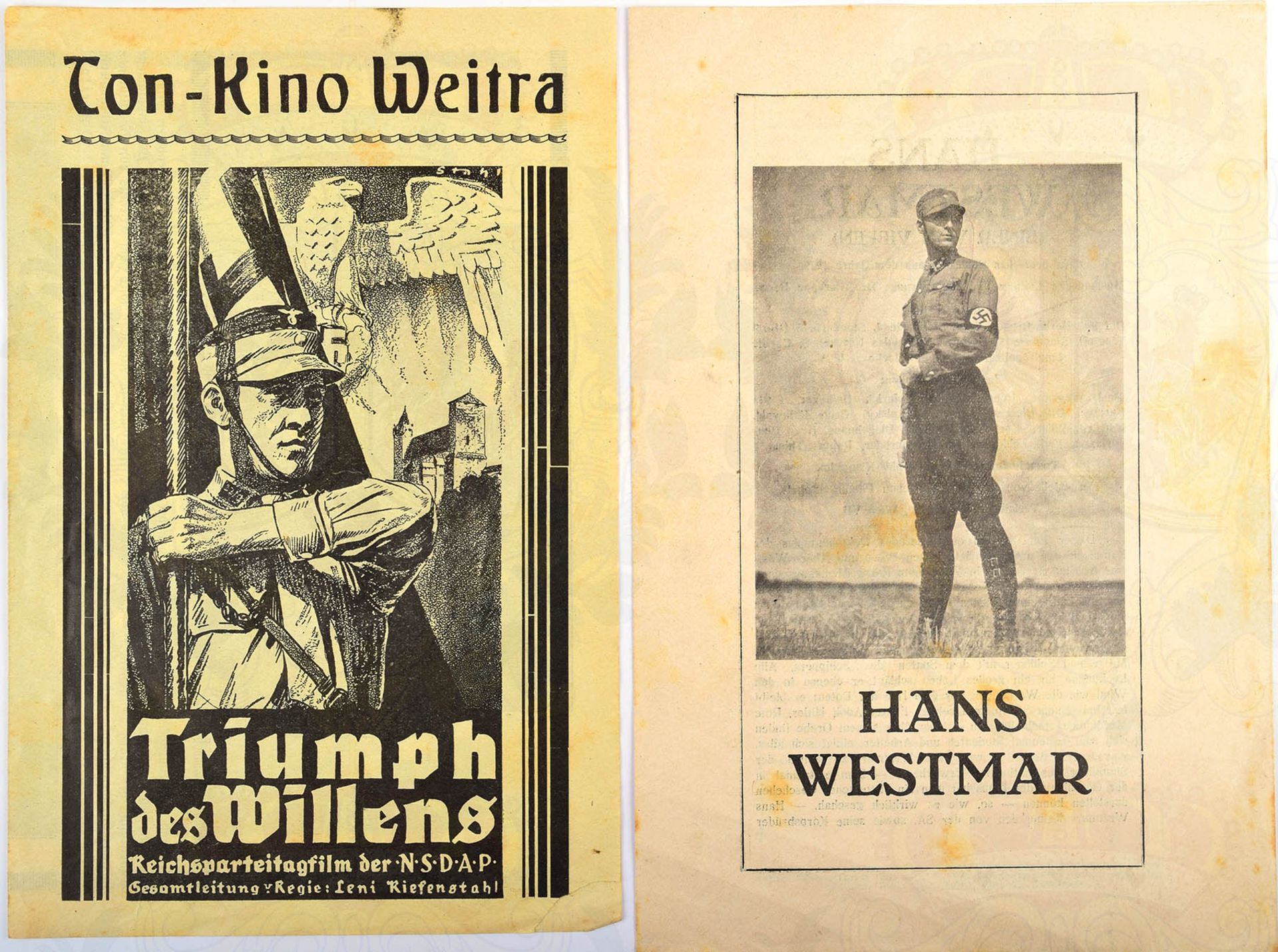2 FILMPROSPEKTE, „Triumph des Willens“, Ton-Kino-Weitra, 1938; „Hans Westmar - Ein deutsches