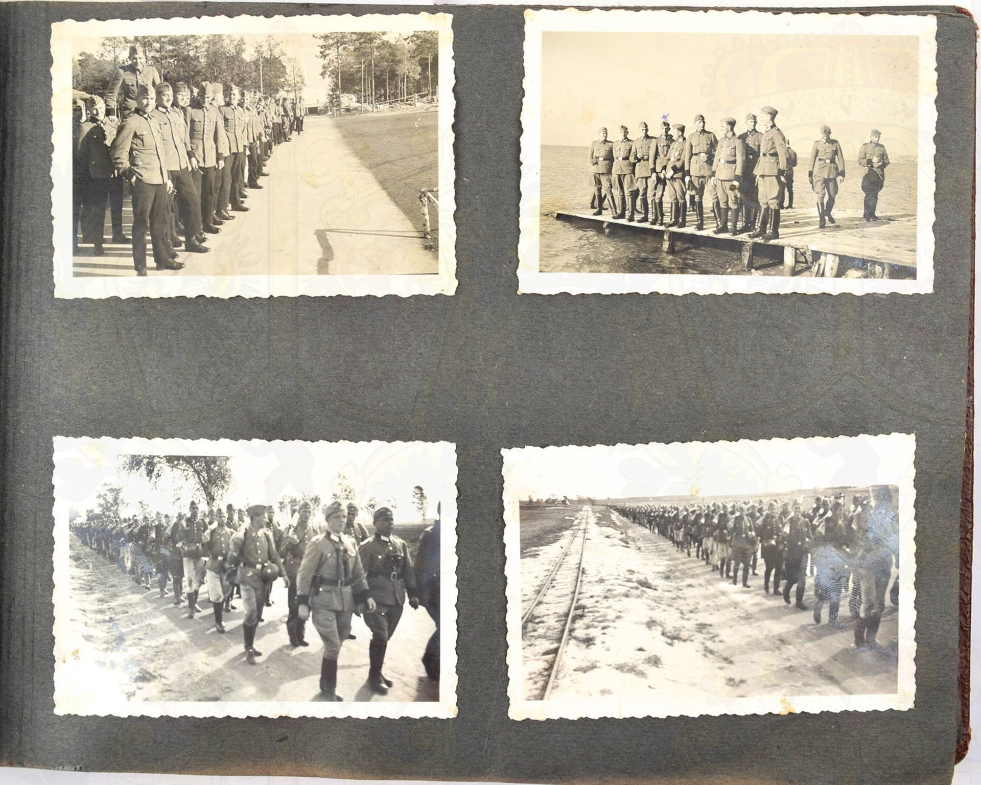 FOTOALBUM, mit 95 Fotos, um 1940/1941, Heer, Polizei u. etwas SS, Westfeldzug, Mannschaften, Uffz.