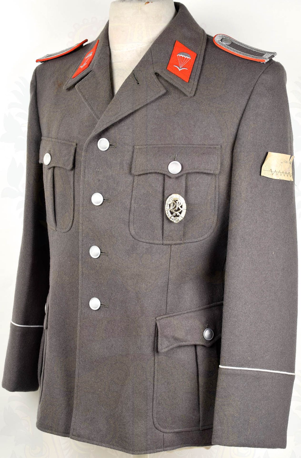 UNIFORM FELDWEBEL LUFTSTURMREGIMENT 40, Uniformrock, Hose u. Barett, alles ungetragen, um 1989, Rock - Bild 3 aus 9