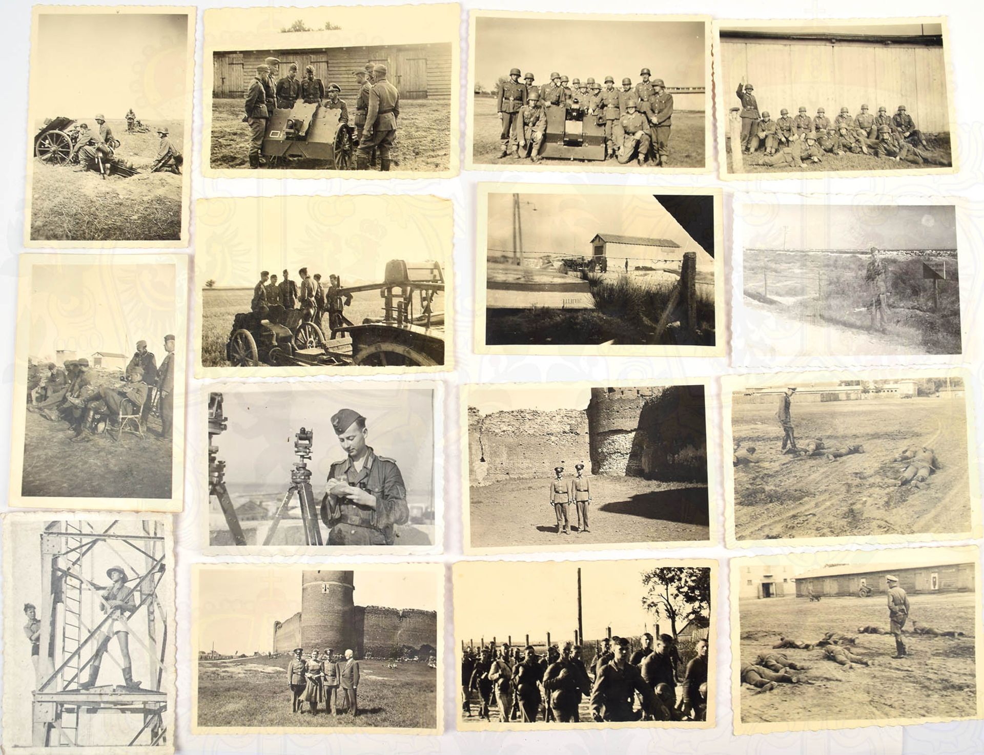 41 FOTOS, zahlr. 7,5cm leichte Infanterie-Geschütze 18, Ausbildung, Scharfschießen, Offiziere, - Bild 2 aus 3