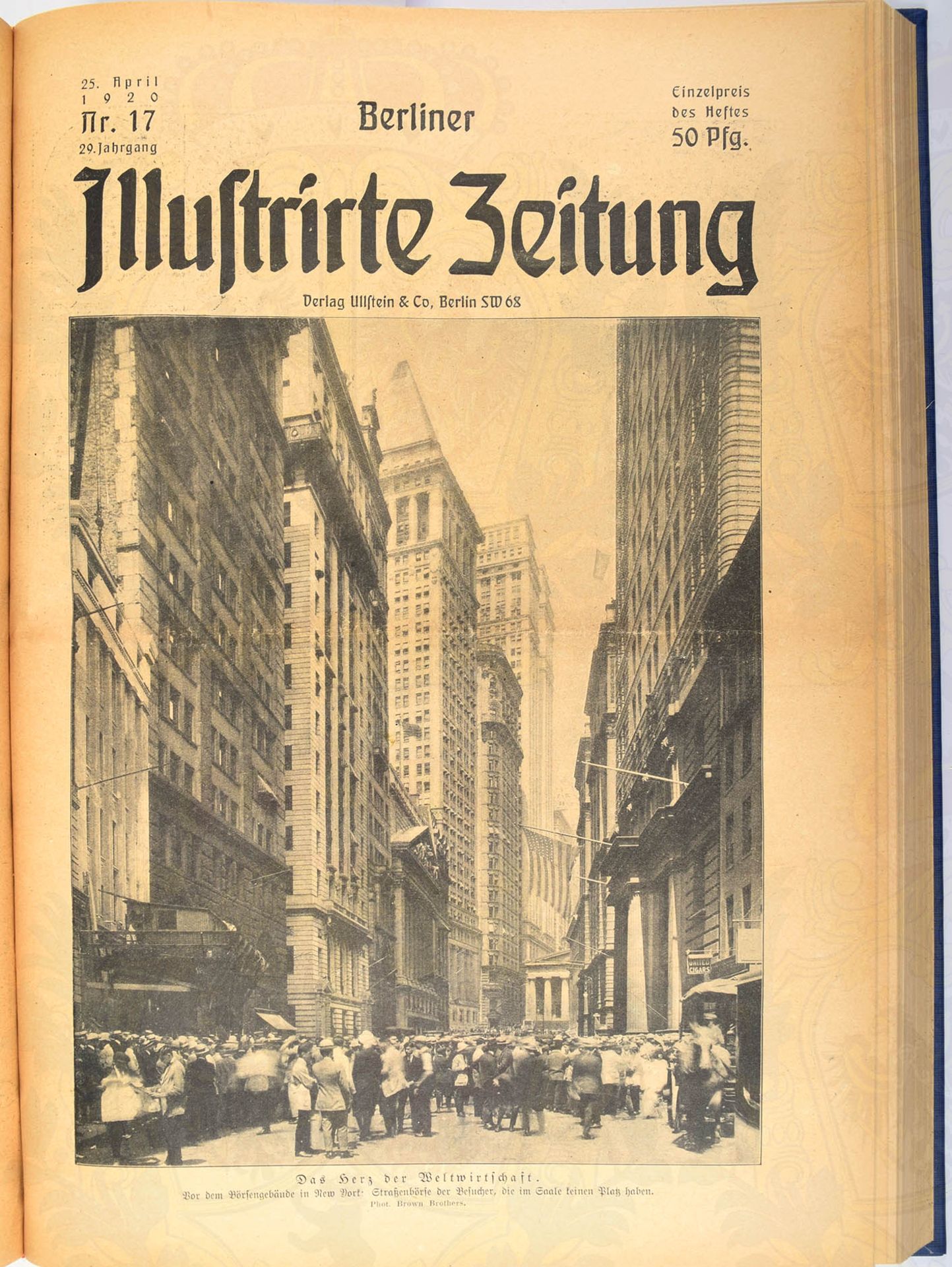 BERLINER ILLUSTRIERTE ZEITUNG 1919/1920, 93 gebundene Ausgaben, 1919- Nr. 1-4, 6-8, 10-12, 14, 16,