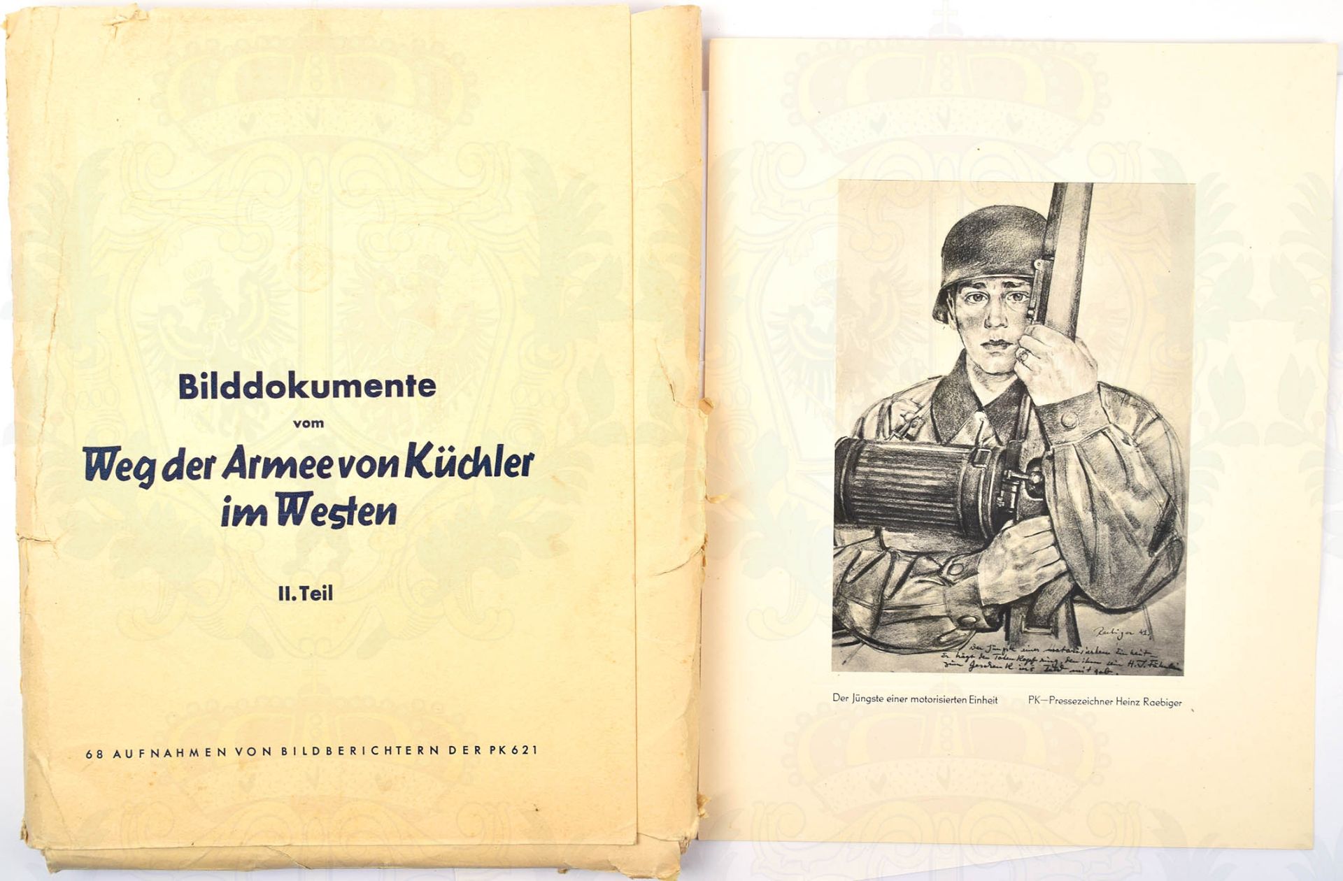 PK-MAPPE, Bilddokumente der Armee von Küchler im Westen, II. Teil, m. 68 Tafeln nach Aufnahmen d. PK