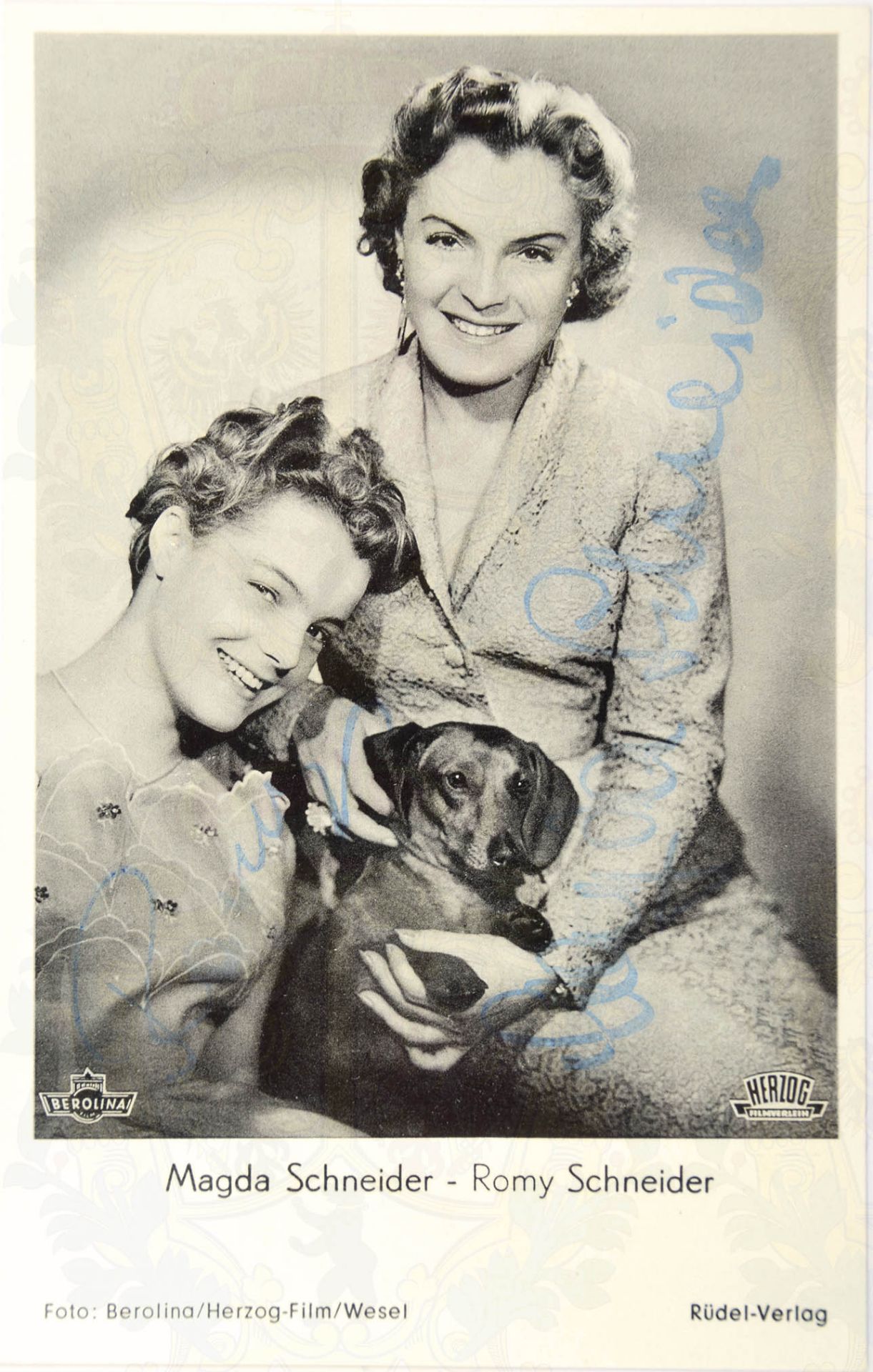 ROMY SCHNEIDER UND MAGDA SCHNEIDER, dt. Schauspielerinnen (1938-1982 bzw. 1909- 1996), 2 Tinten-OU