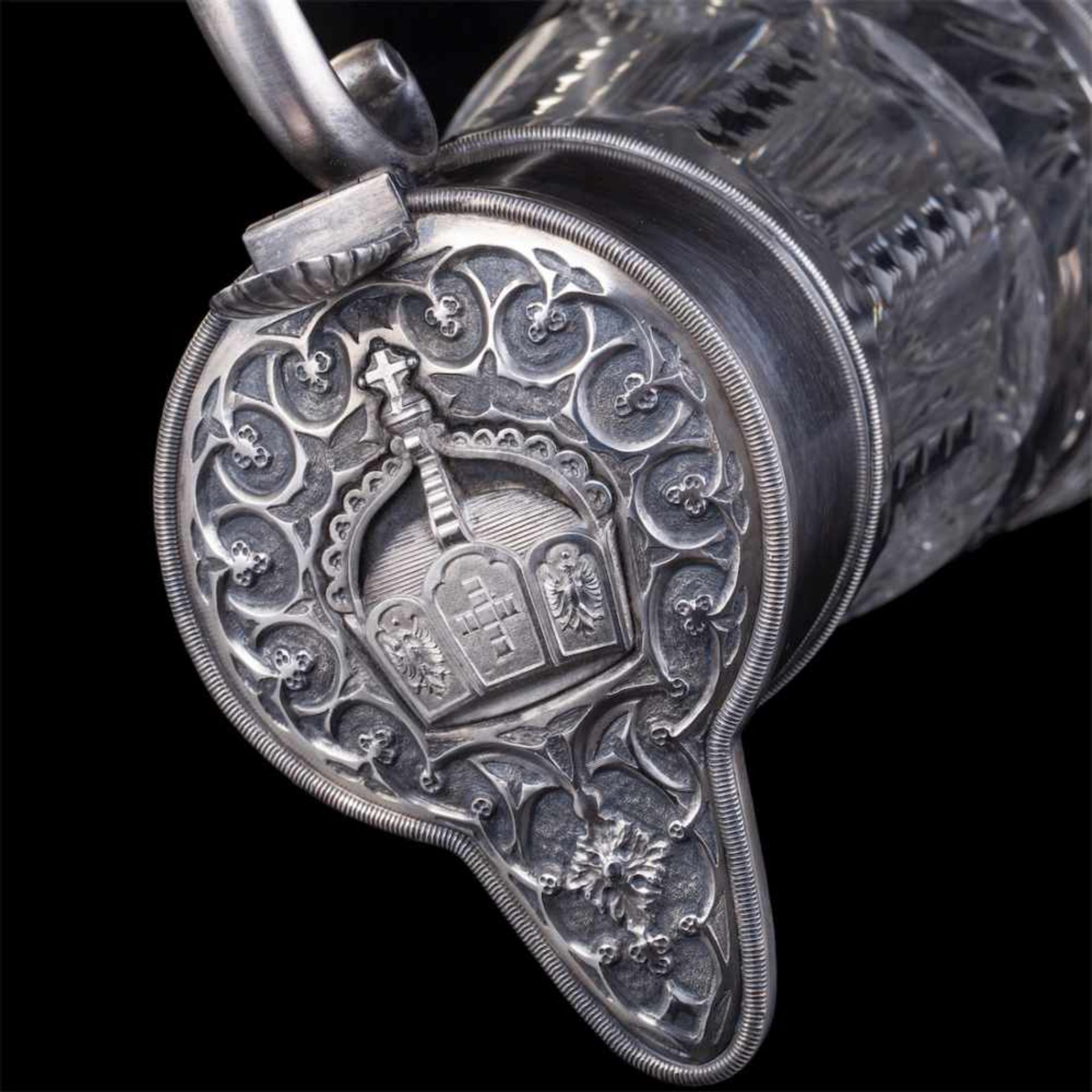 A Russian silver decanter in the Gothic style - Bild 6 aus 8