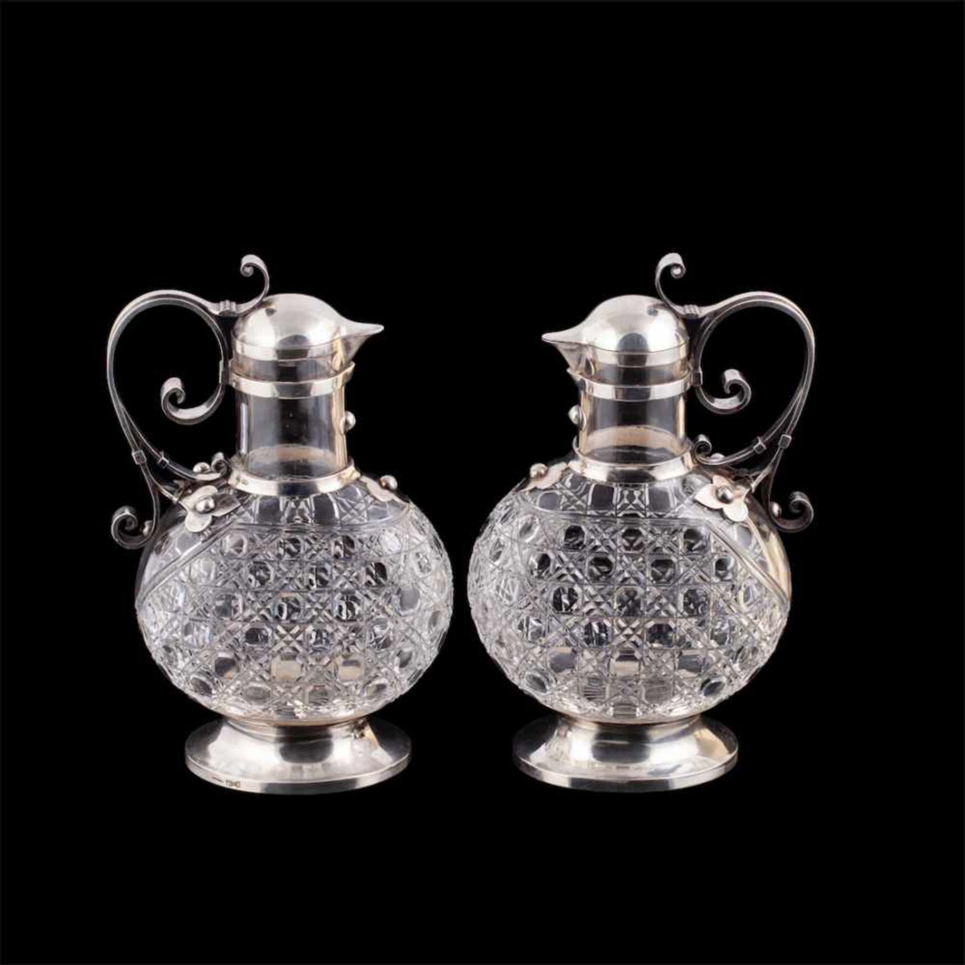 A pair of elegant Russian decanters