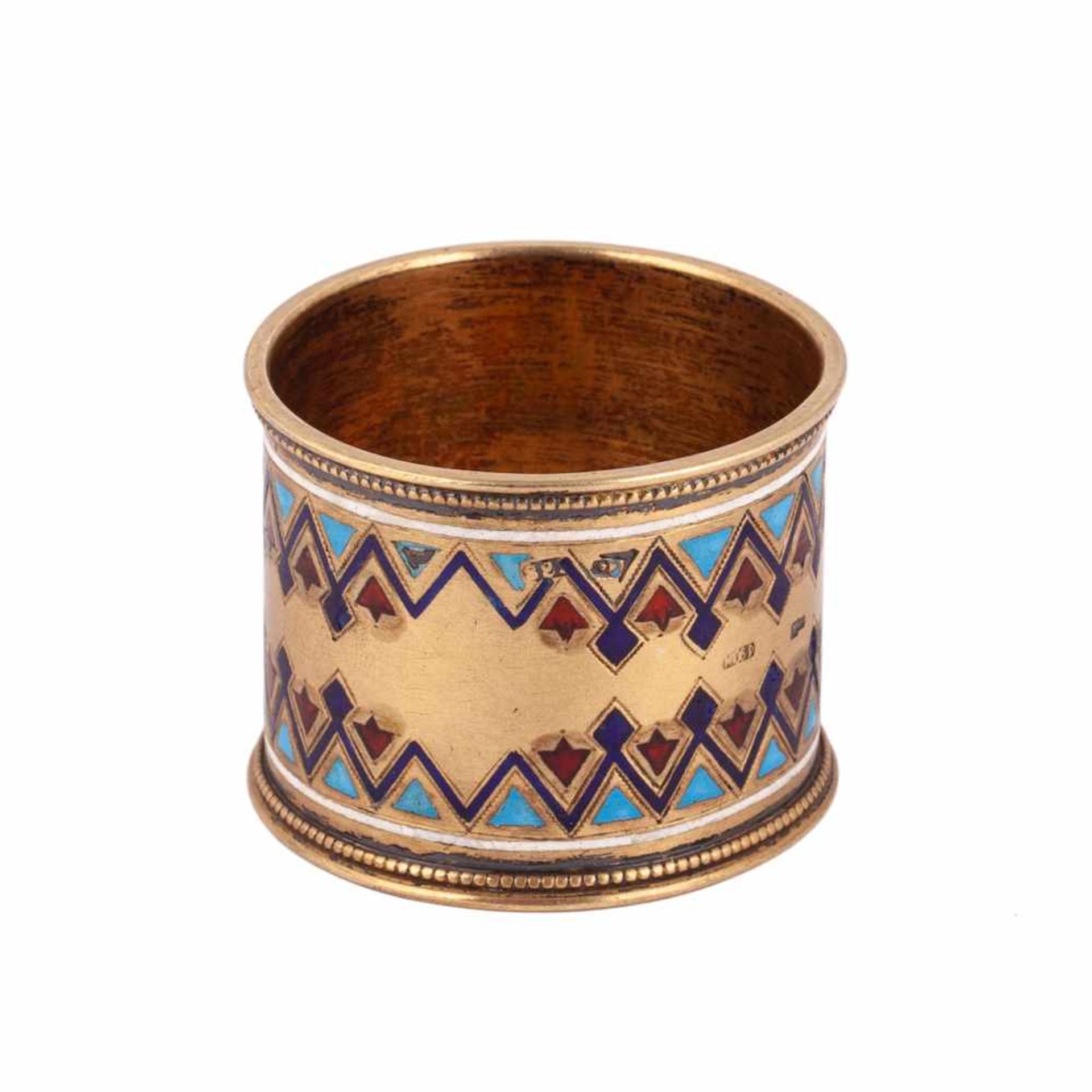 A Russian silver and enamel napkin ring - Bild 2 aus 5