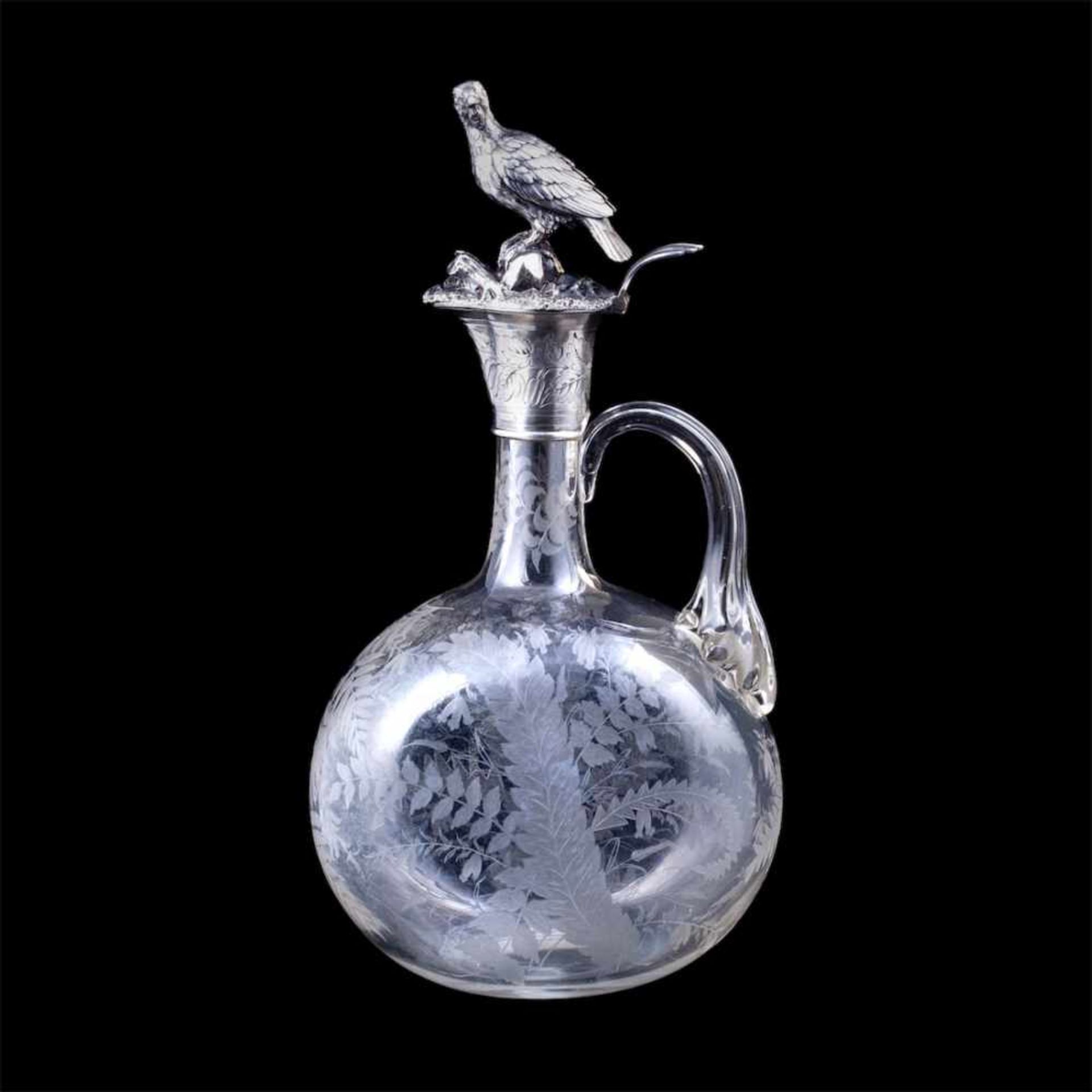 A Russian decanter with a floral decoration