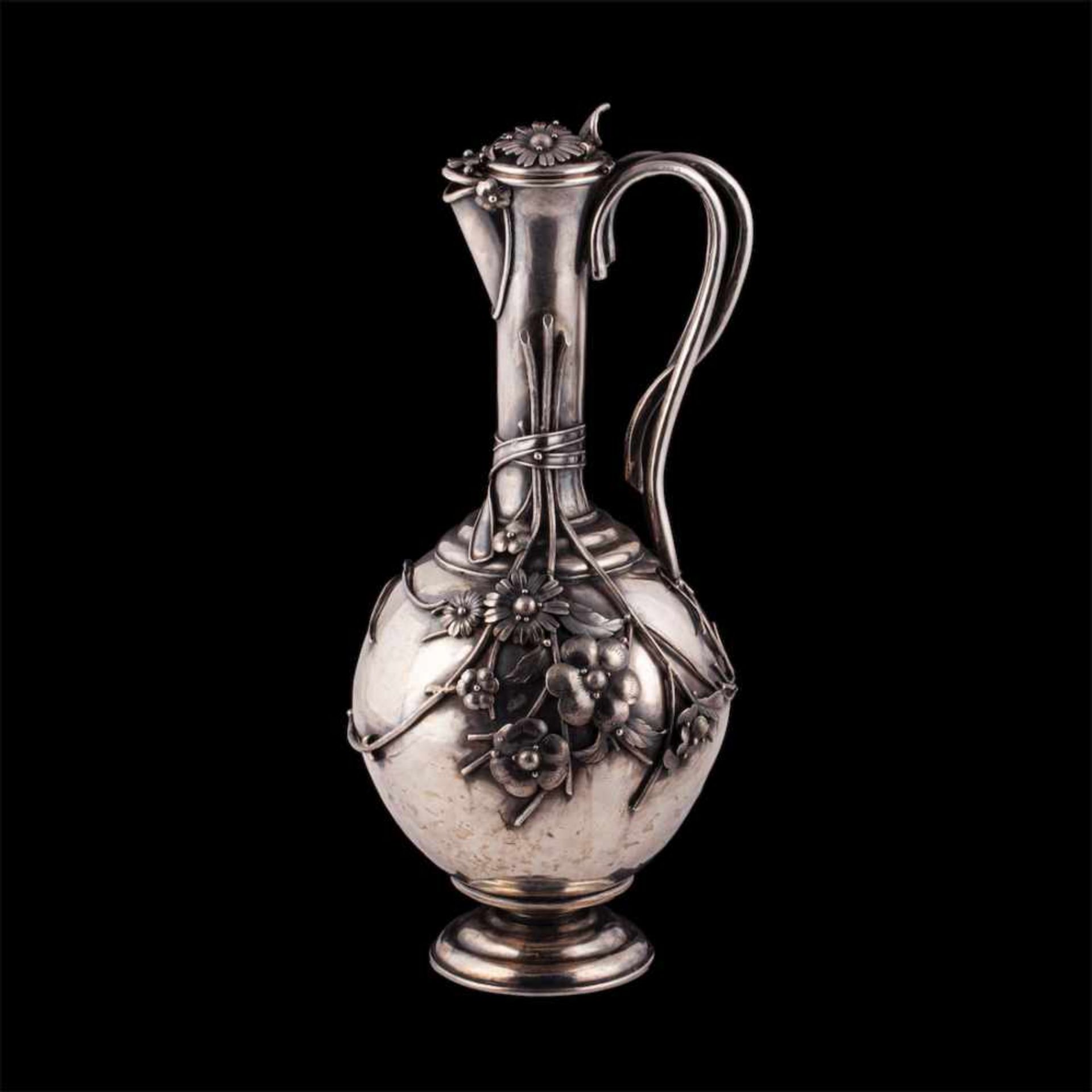 An elegant Russian silver-gilt decanter