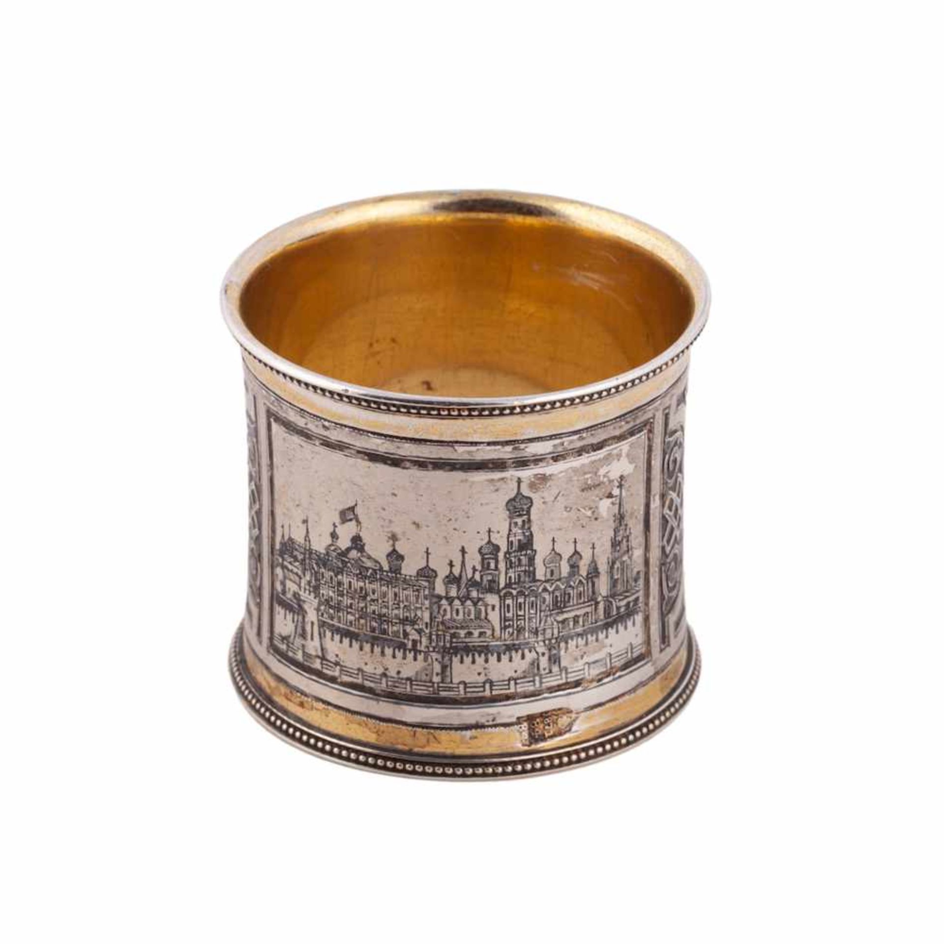 Russian napkin ring with the Moscow Kremlin view