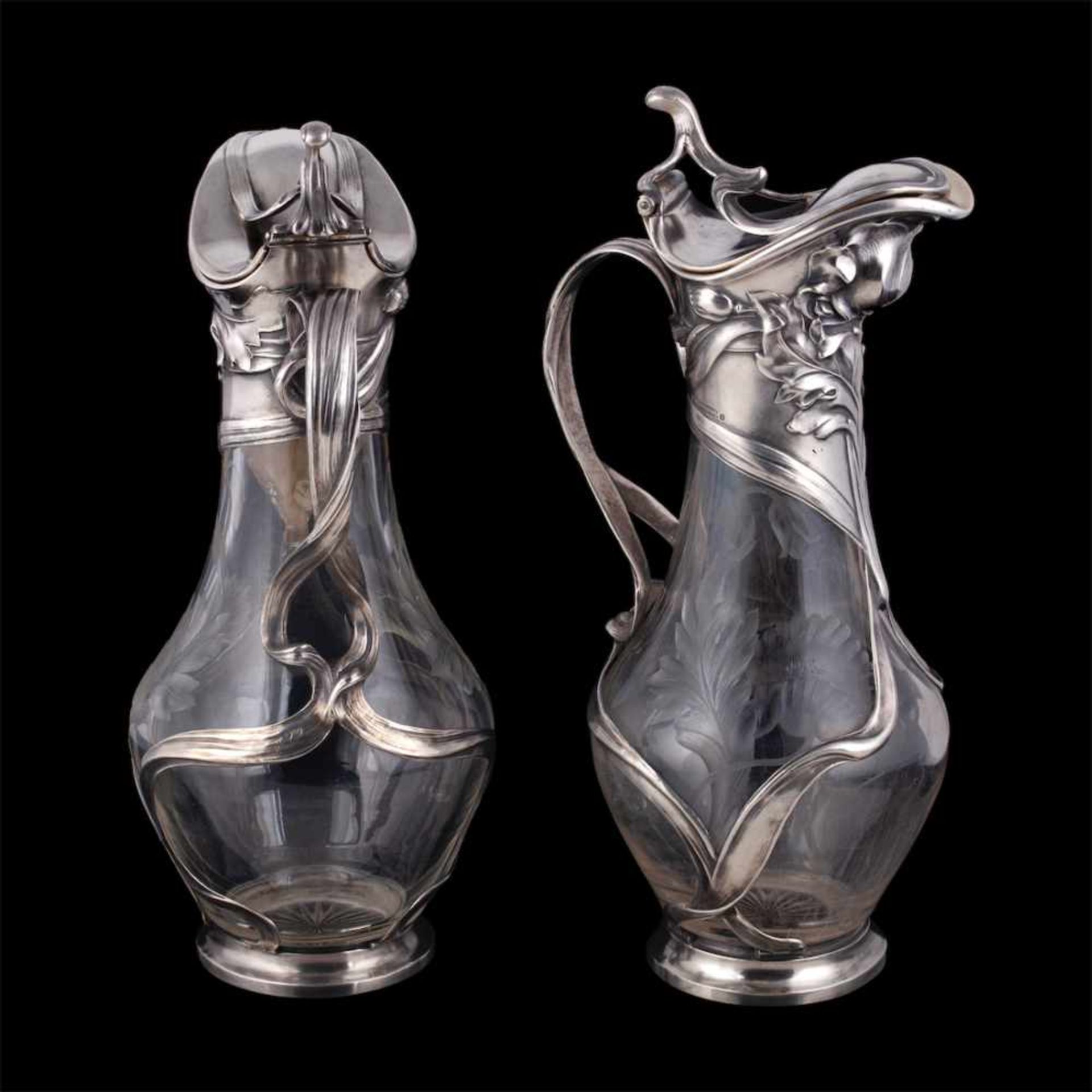 A pair of elegant Russian Art Nouveau decanters - Bild 4 aus 9