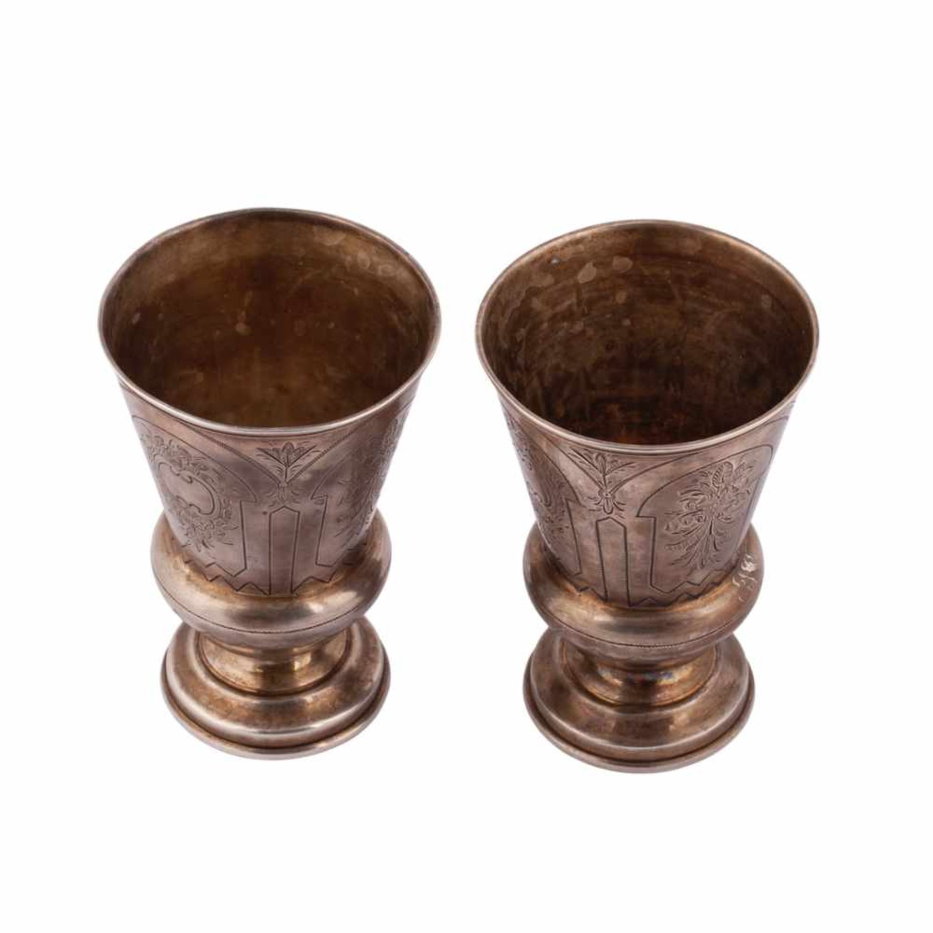 A pair of Russian silver goblets - Bild 2 aus 5