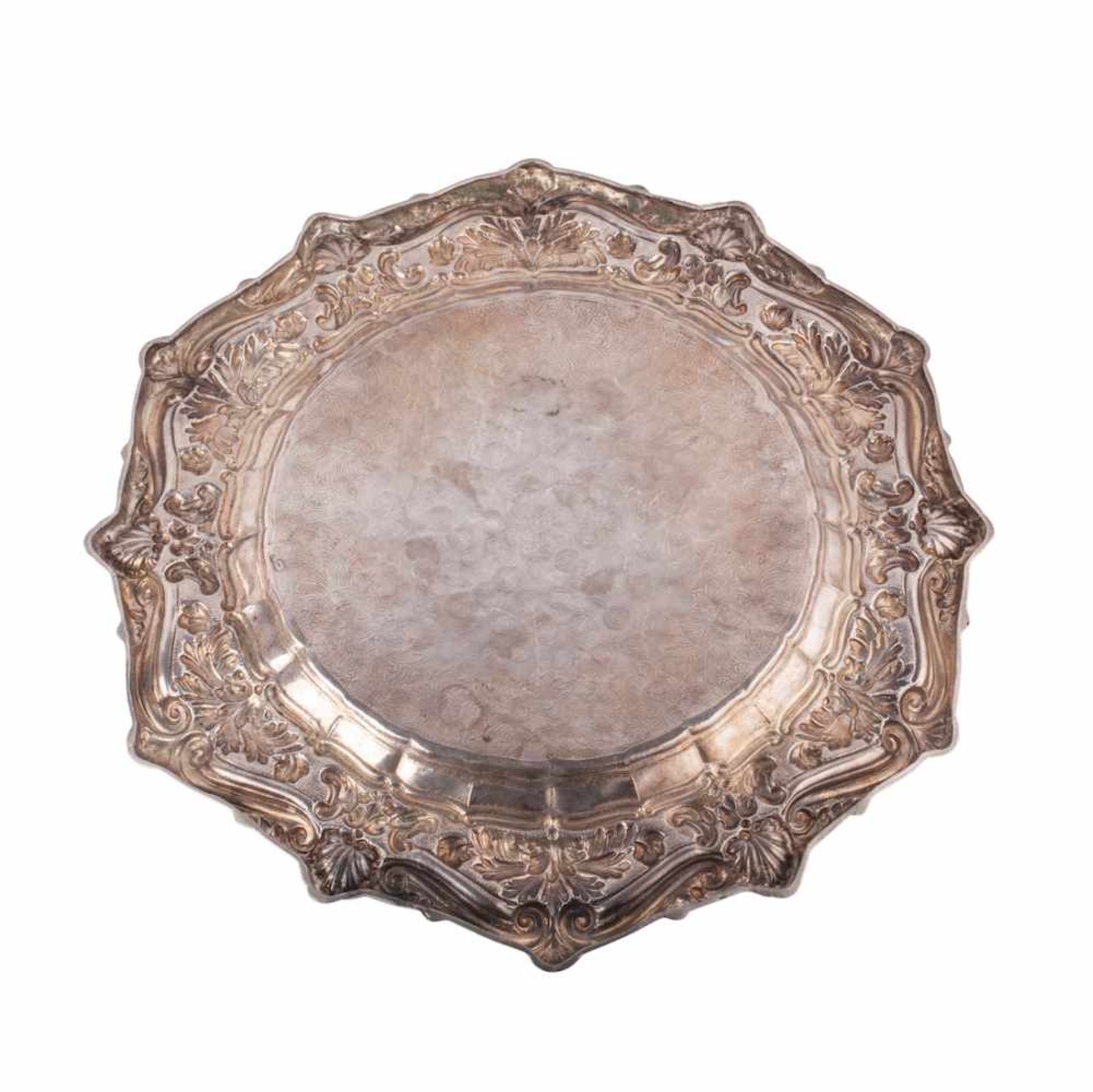 A massive Russian silver-gilt presentational dish - Bild 3 aus 4