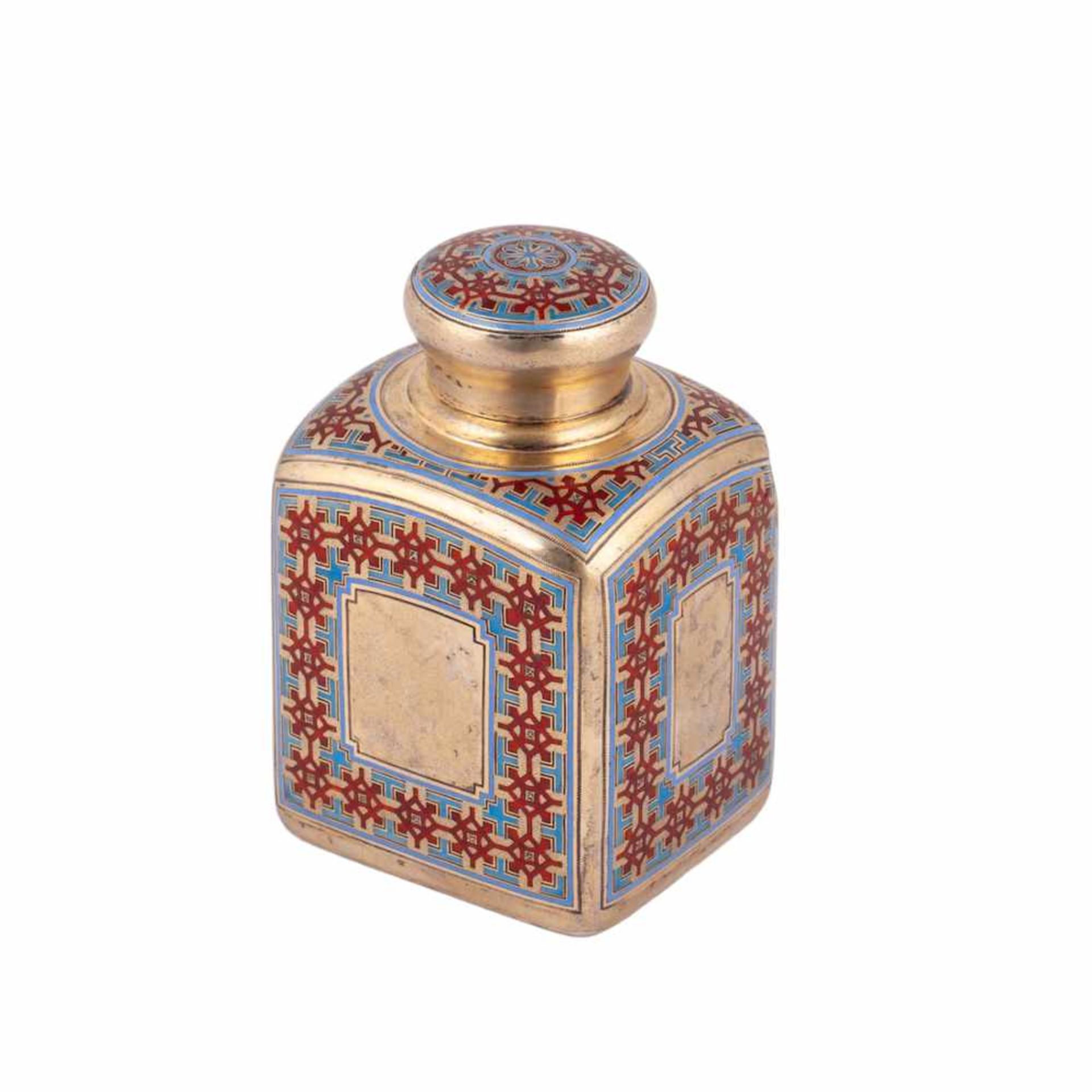 A Silver-gilt tea caddy in Russian style - Bild 2 aus 8