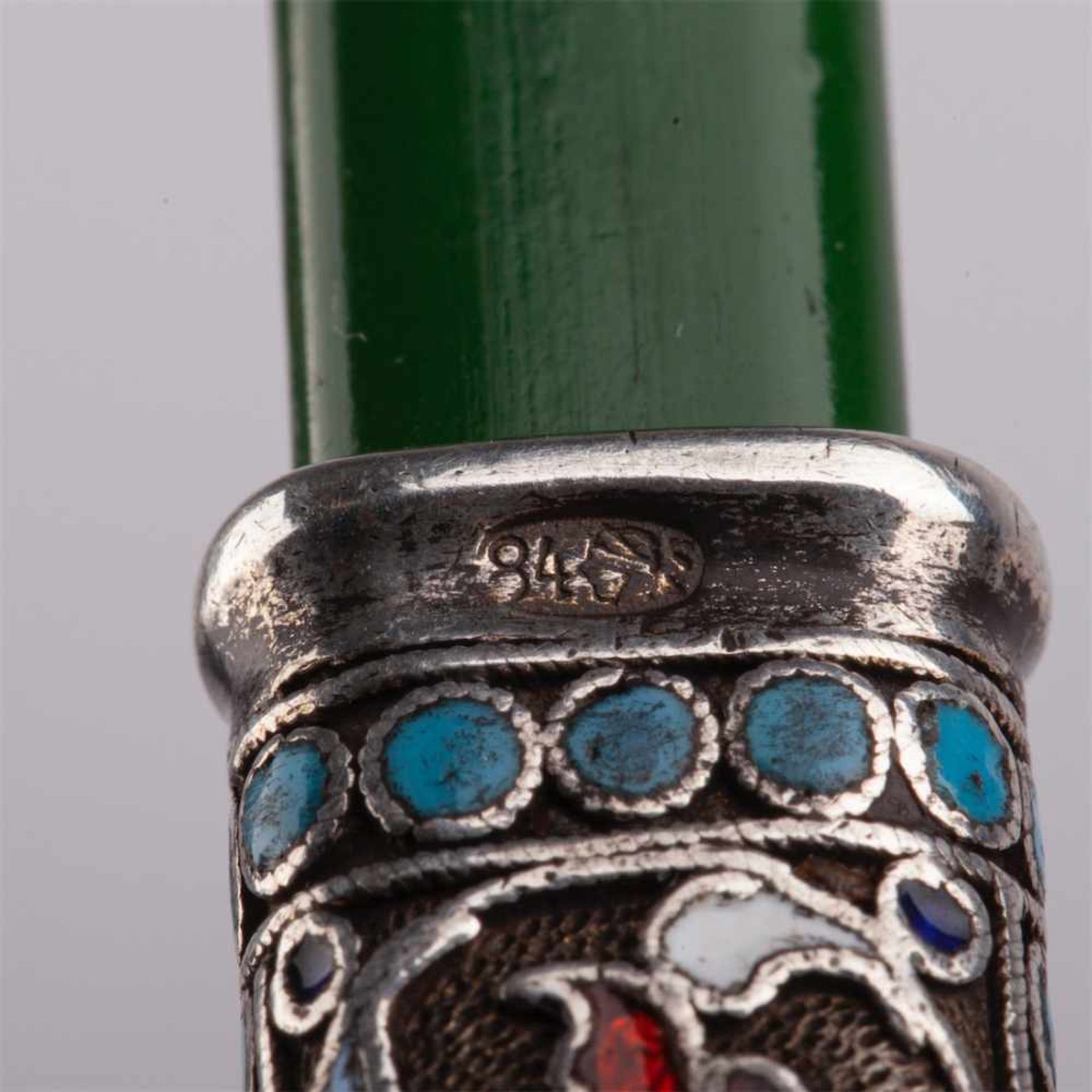 A Russian silver an enamel pencil holder - Bild 3 aus 5