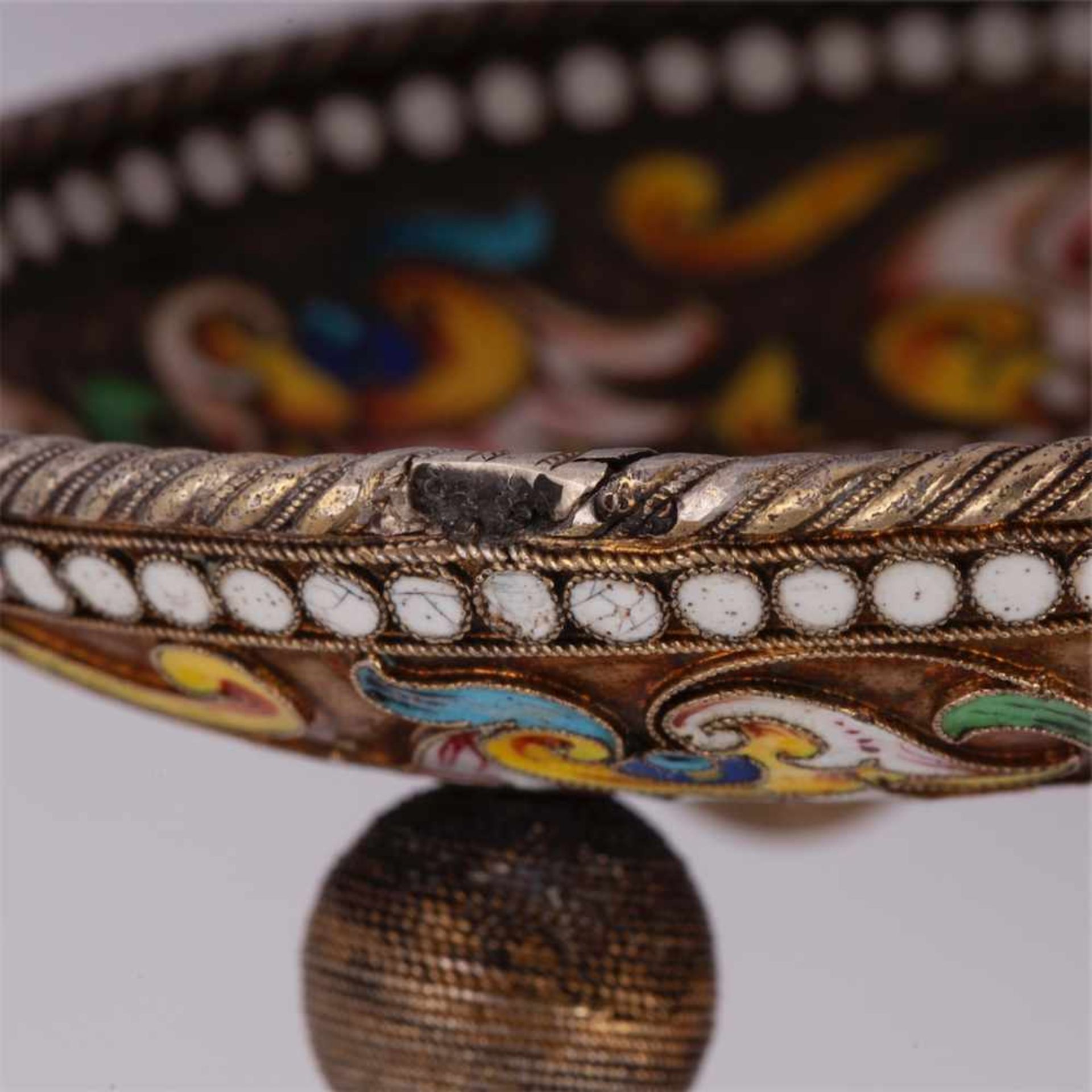 A Russian silver-gilt and painted enamel saucer - Image 5 of 5