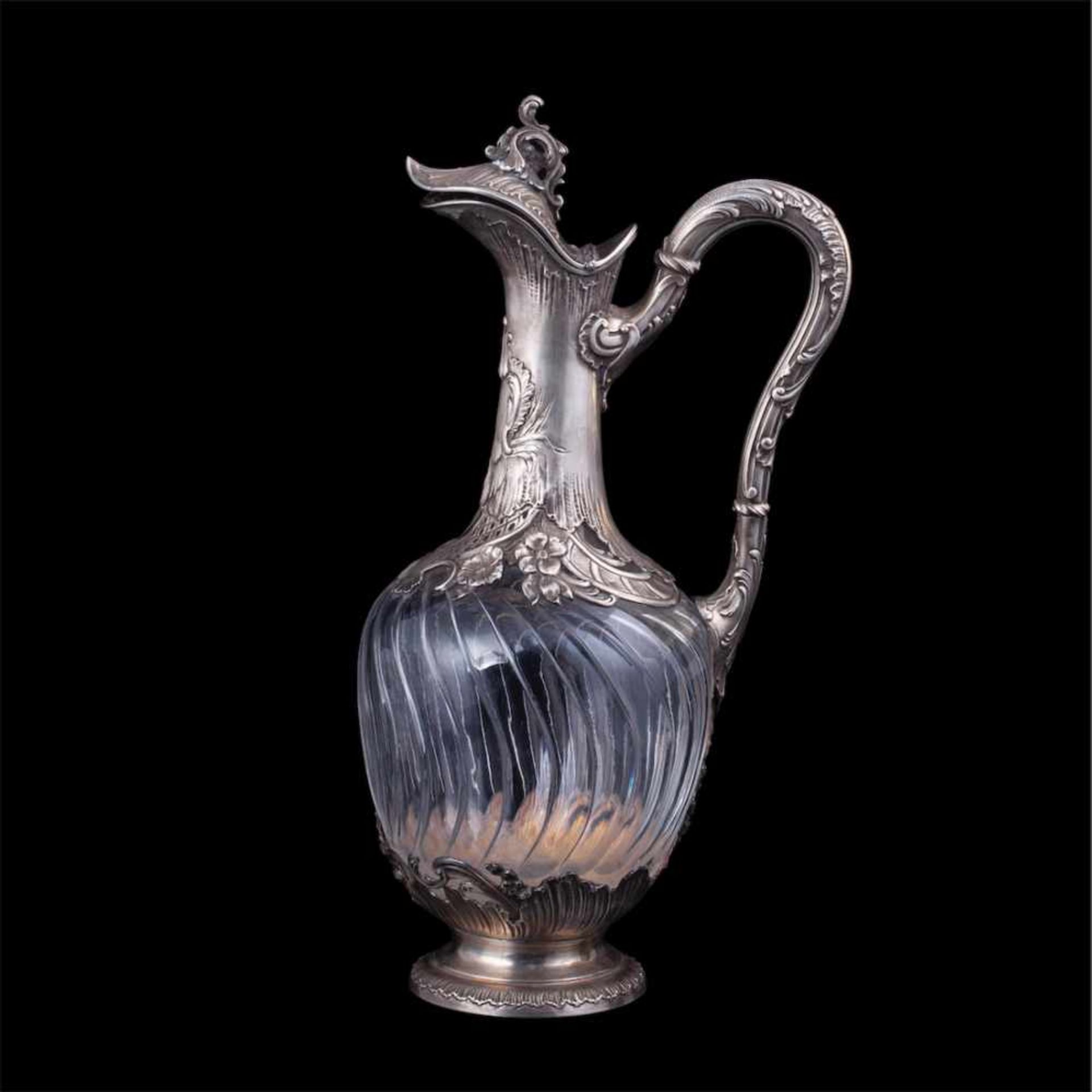 An elegant French silver mounted claret jug - Bild 2 aus 6