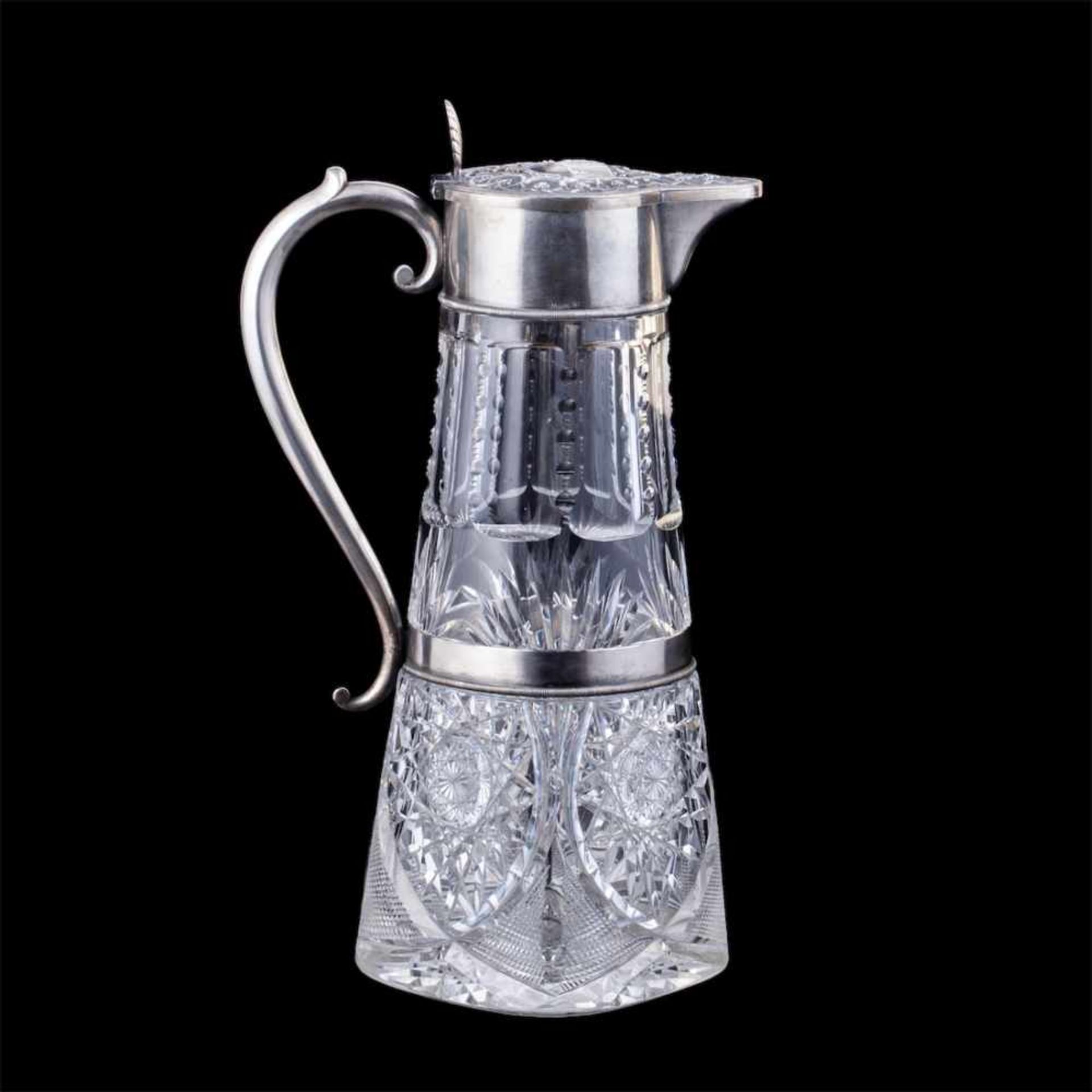 A Russian silver decanter in the Gothic style