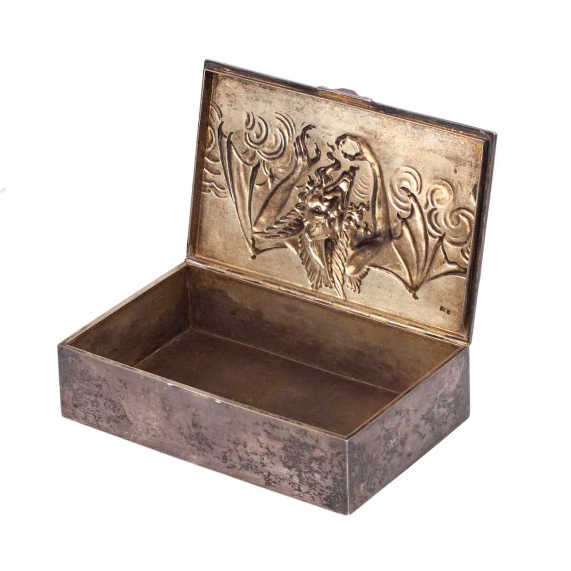 A Russian silver-gilt cigar box "Devil" - Bild 2 aus 5