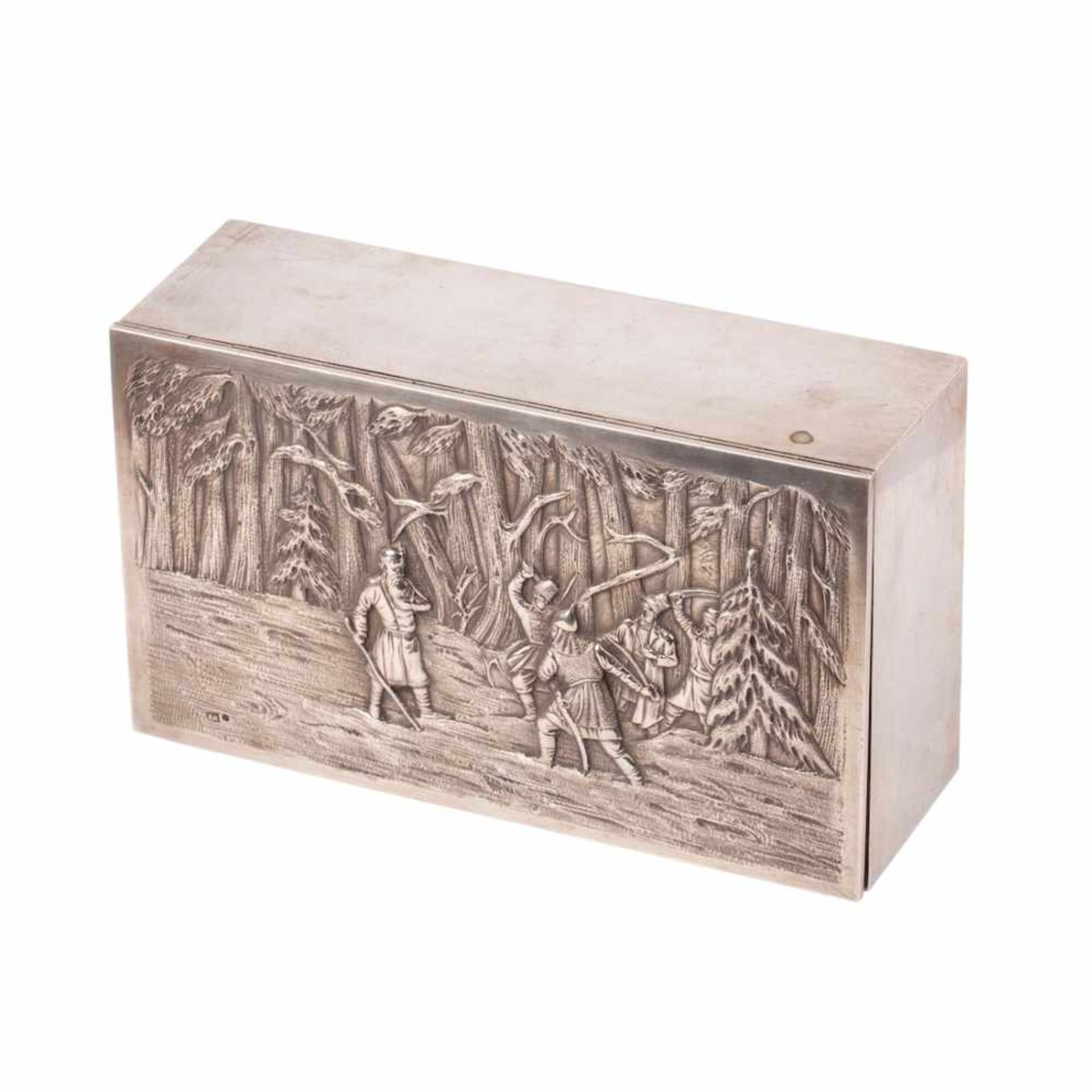 A Russian silver cigar box "Ivan Susanin" - Image 3 of 9