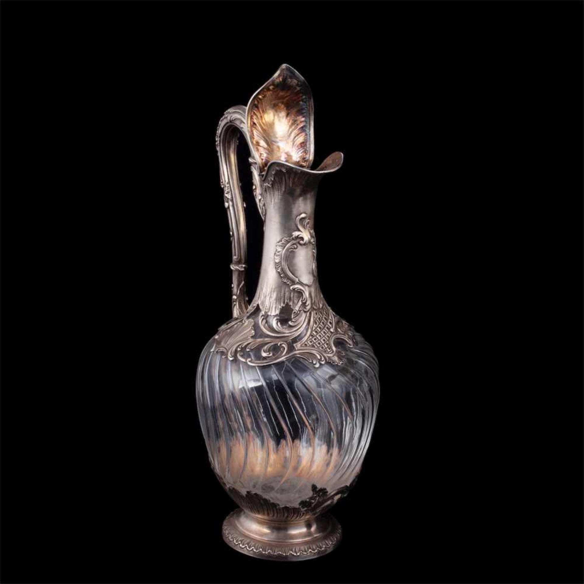 An elegant French silver mounted claret jug - Bild 3 aus 6