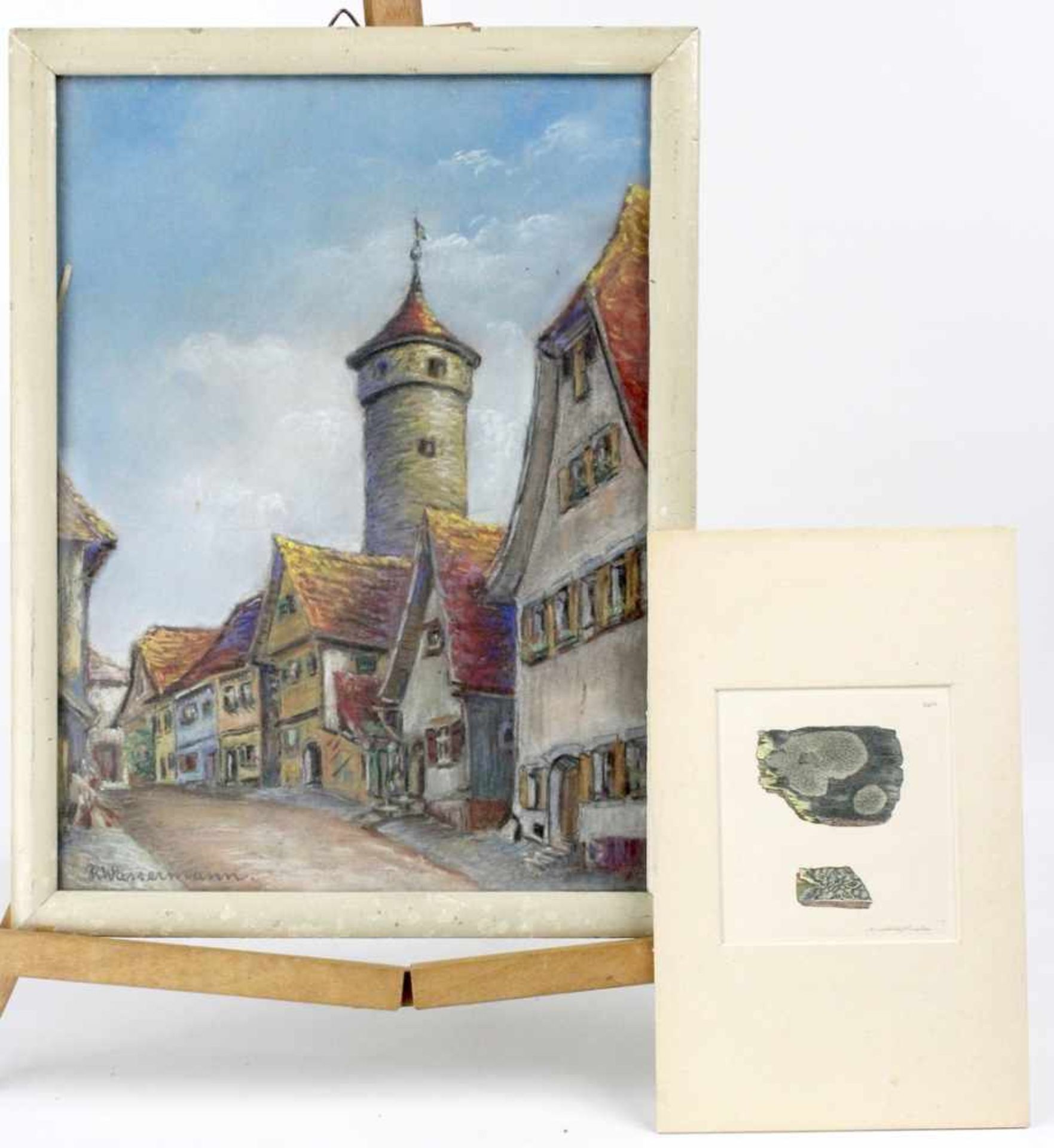 Wassermann, Paul " Wehrturm in Rothenburg " & Radierung