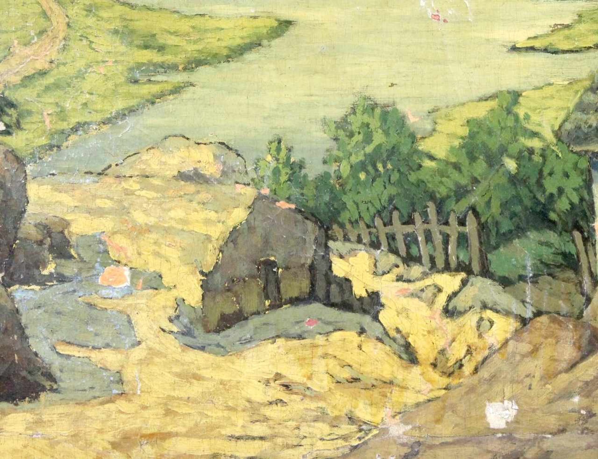 Undeutlich signiert " Flusslandschaft " um 1910 - Bild 2 aus 4