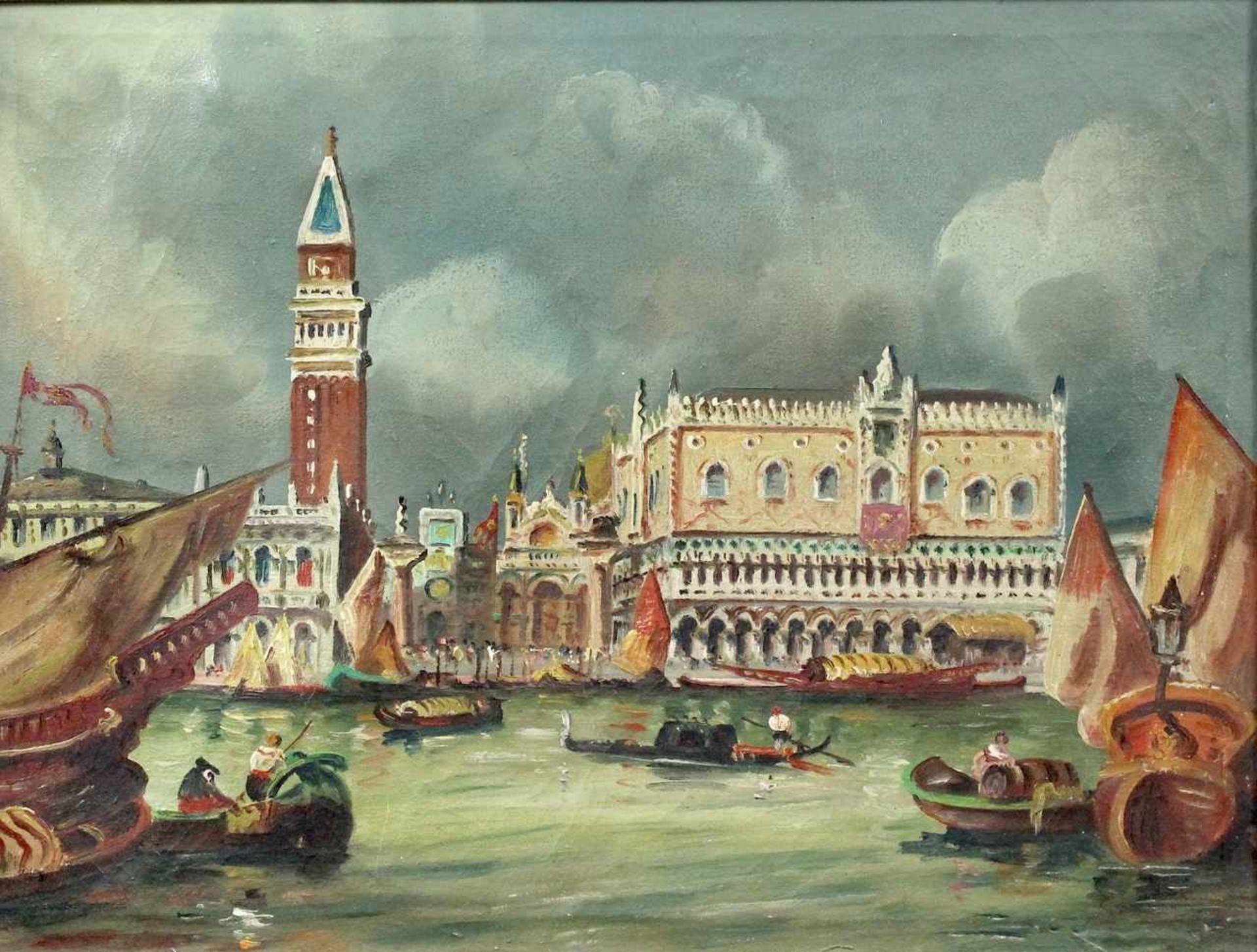 Ölgemälde " Blick auf Piazza San Marco "<b - Bild 2 aus 2