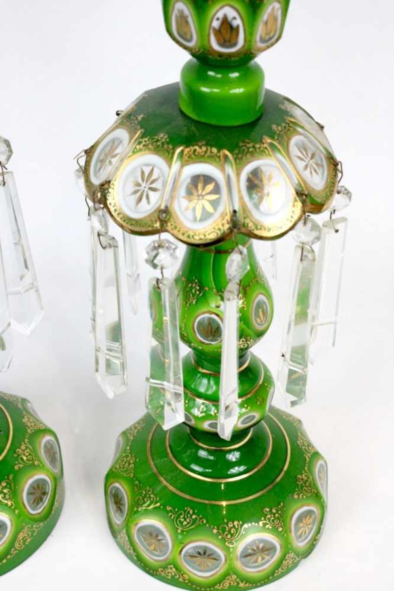 Paar Böhmische Kristall Glasleuchter für den Osmanischen Markt 19.Jhdt.<b - Bild 3 aus 13