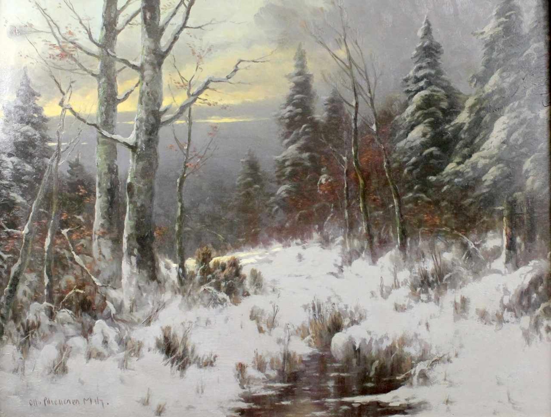 Scheurer, Otto ( 1862 - 1934 ) " Waldlichtung im Winter " - Bild 2 aus 2