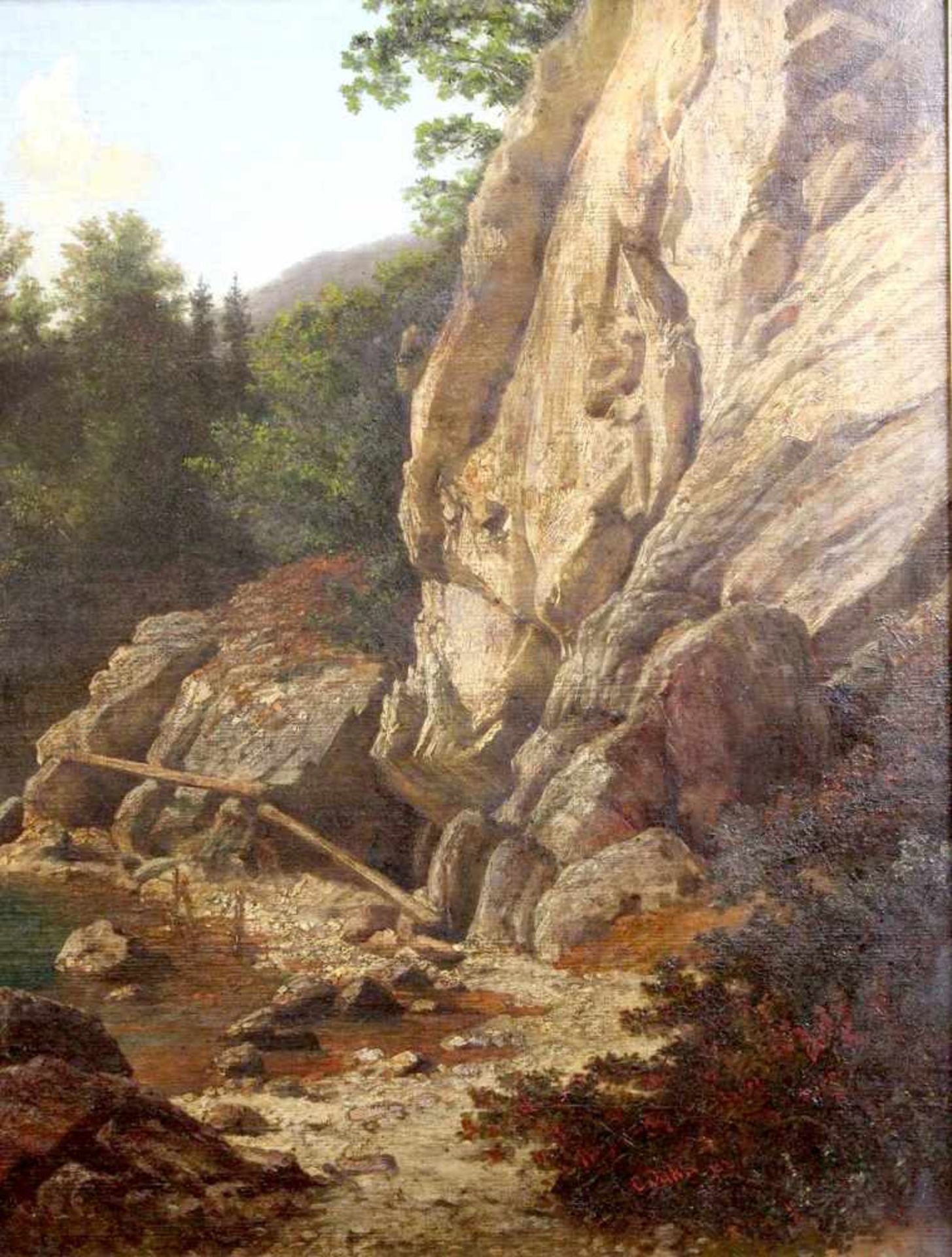 Dahl, Carl ( 1812 - 1887 ) " Ruderboot auf dem Gebirgssee " - Bild 4 aus 8