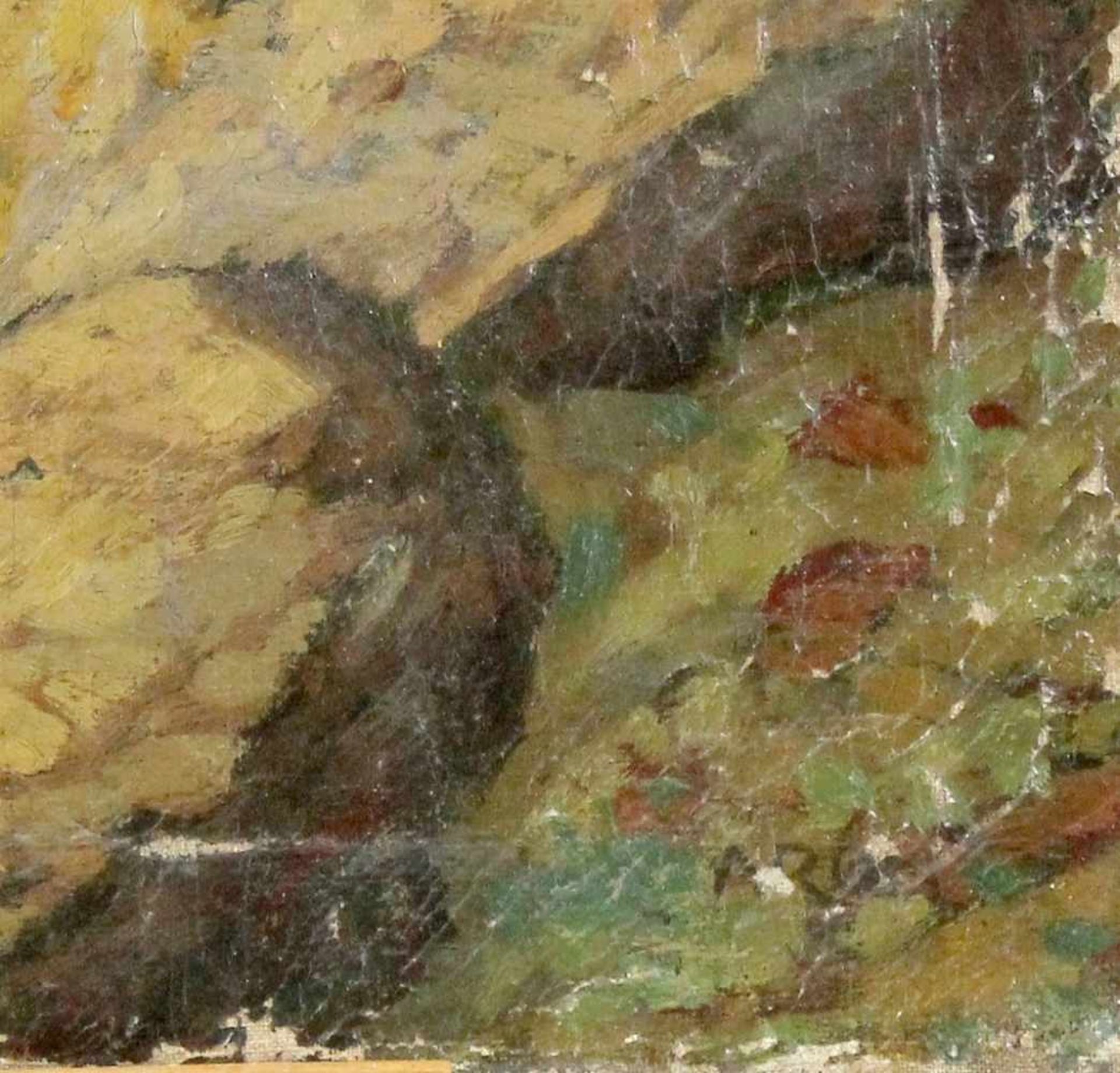 Undeutlich signiert " Flusslandschaft " um 1910 - Bild 3 aus 4