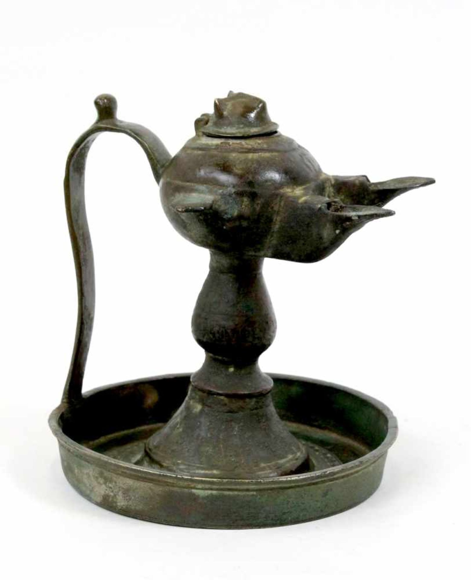 Seldschuken Dynastie Zweiflammige Bronze Öllampe Iran 12.Jhdt.<