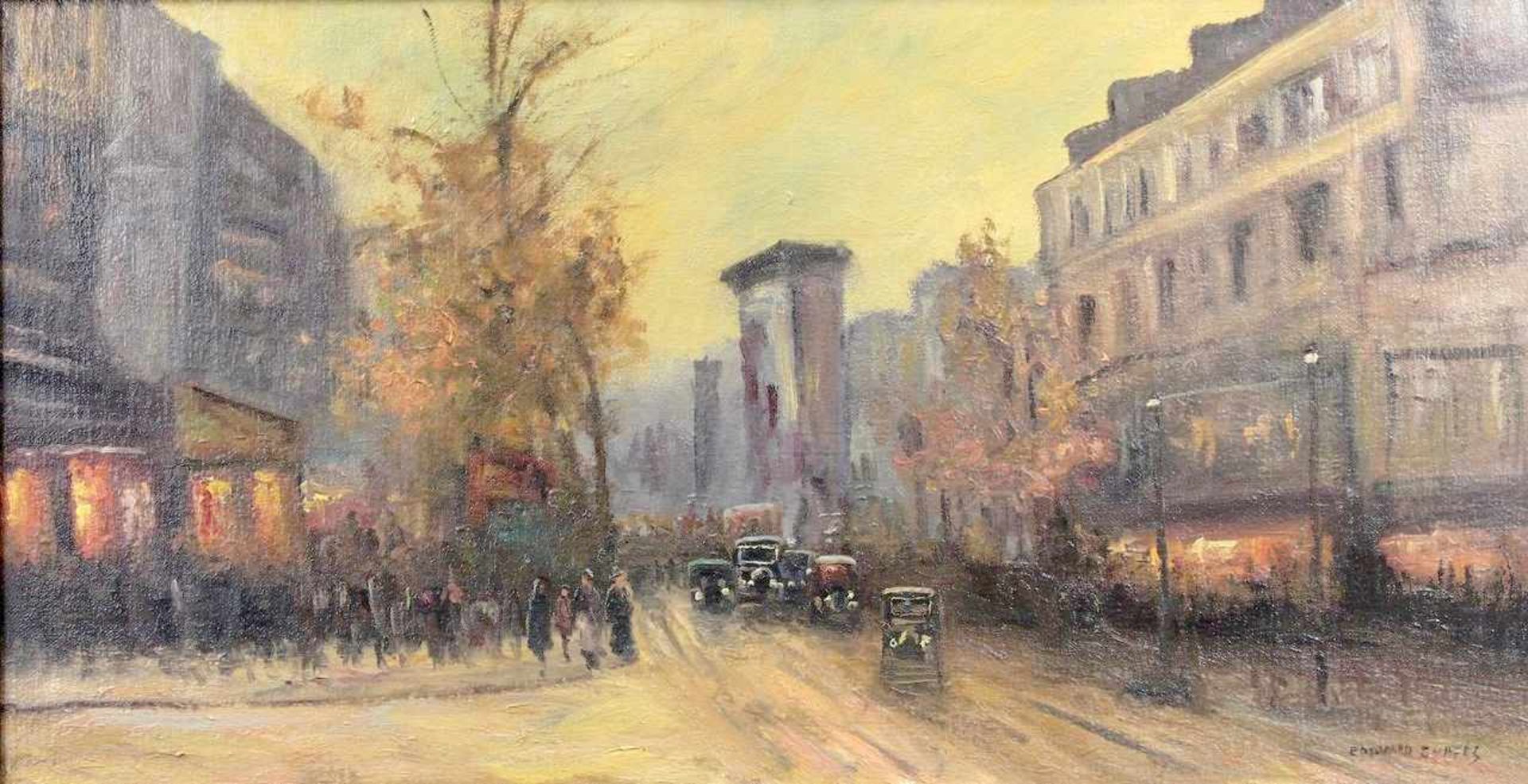 Cortes, Edouard ( 1882 - 1969 ) attr. " Pariser Straßenszene "<