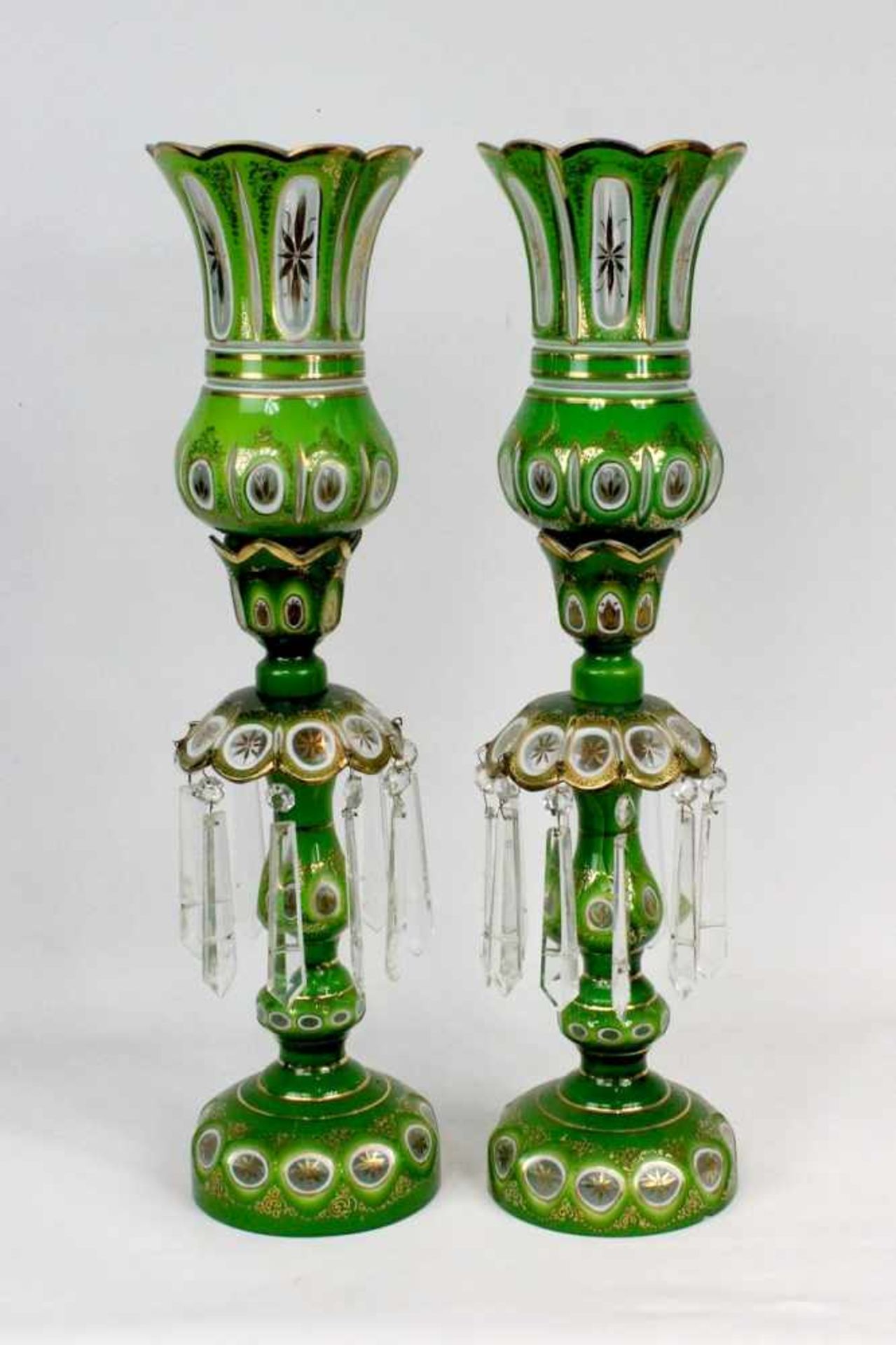 Paar Böhmische Kristall Glasleuchter für den Osmanischen Markt 19.Jhdt.<b - Bild 2 aus 13