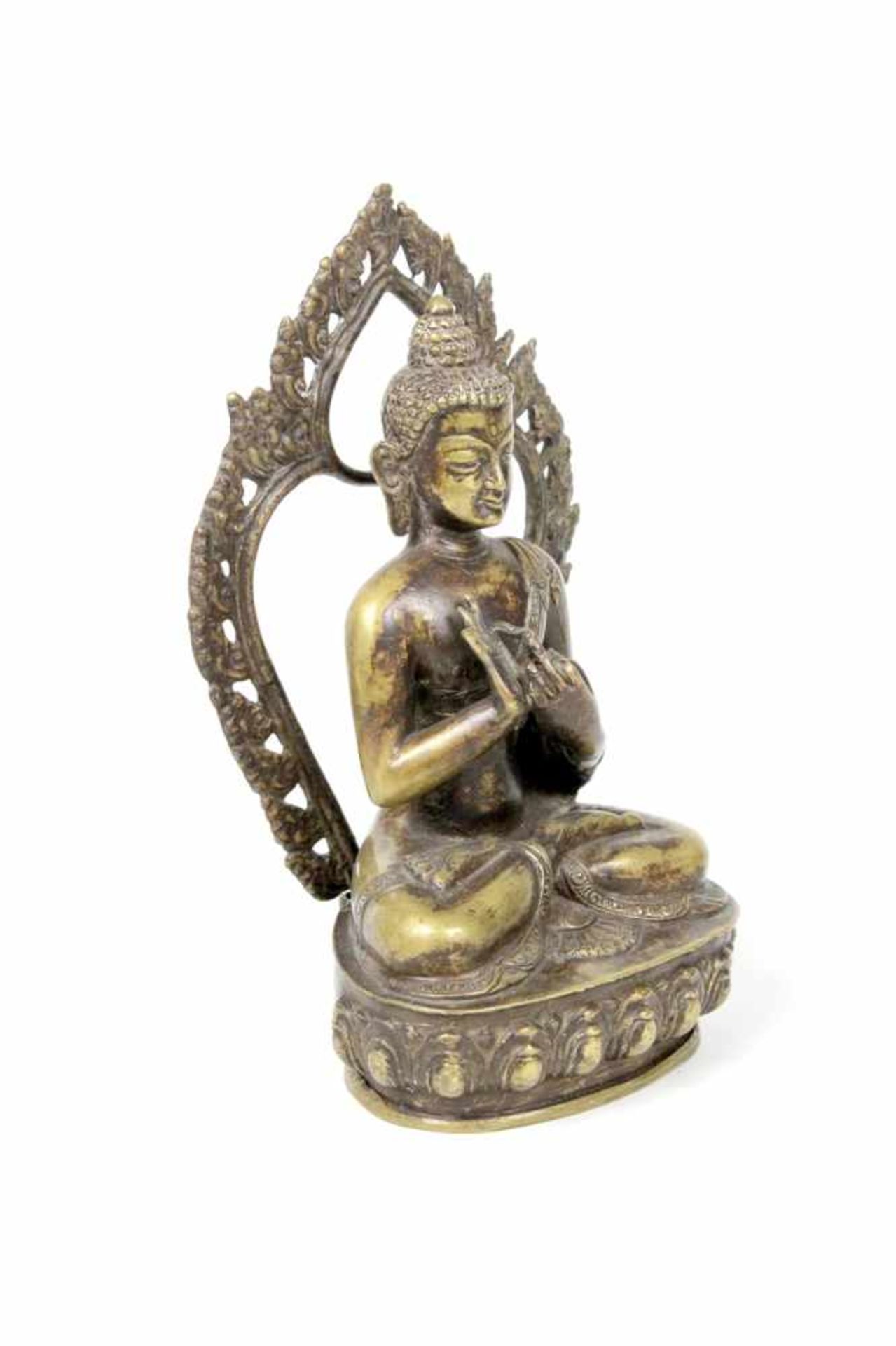 Tibet Bronze Buddha 18.Jhdt. mit Aureole - Bild 2 aus 6