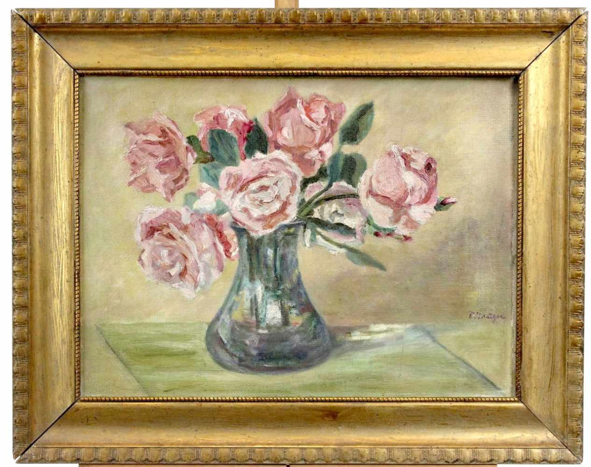 Krüger, Paul ( 1886 - 1969 ) "Rosenstillleben"< - Bild 2 aus 5