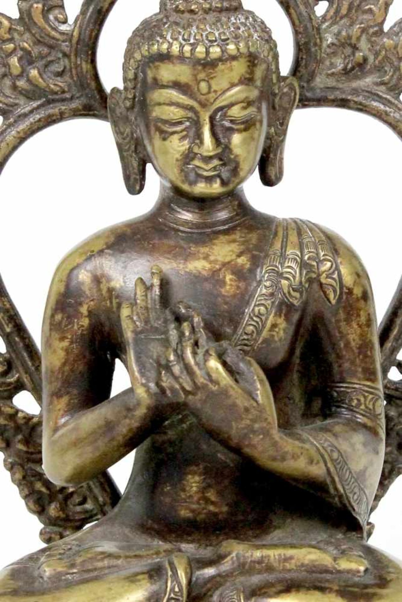 Tibet Bronze Buddha 18.Jhdt. mit Aureole - Bild 6 aus 6