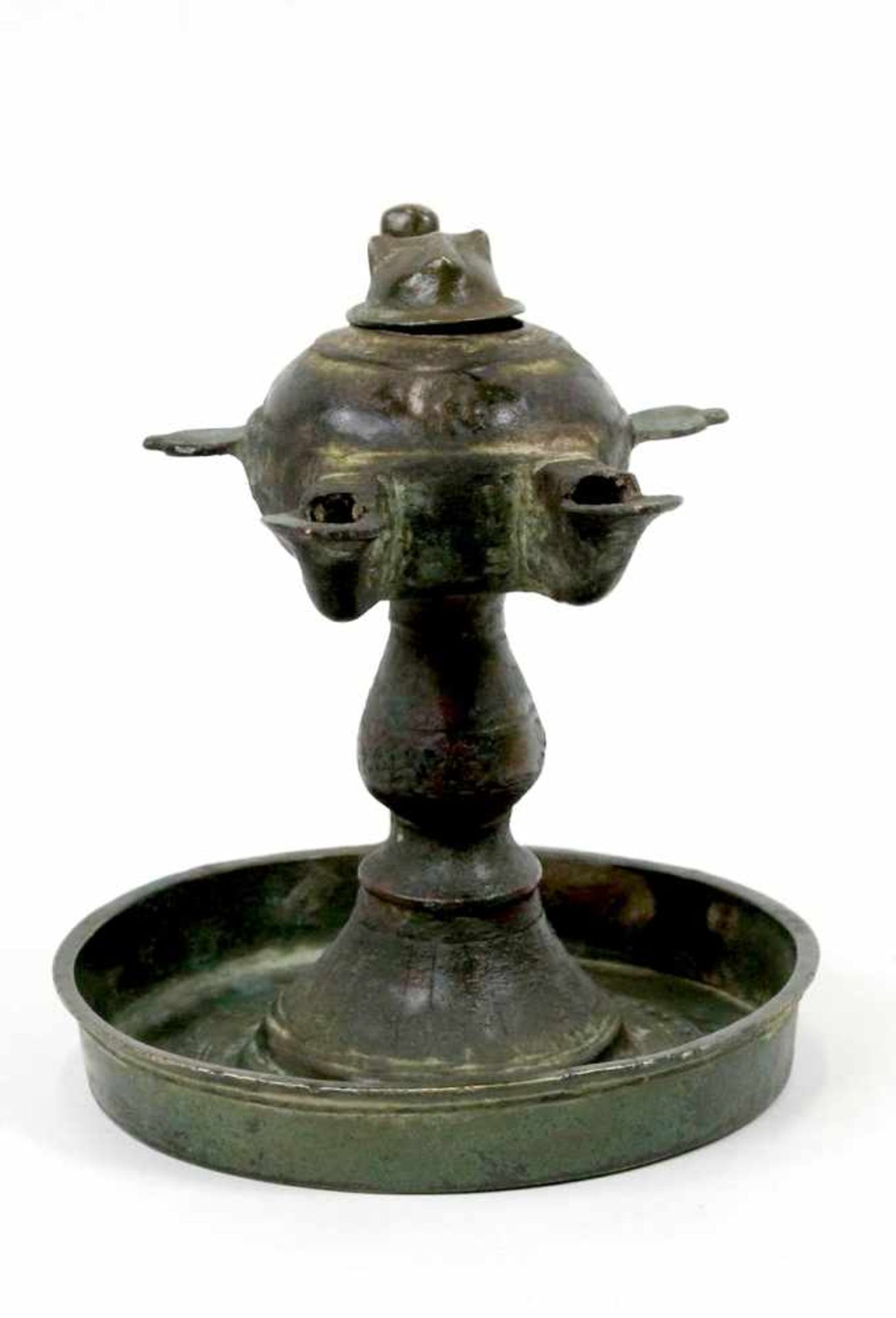 Seldschuken Dynastie Zweiflammige Bronze Öllampe Iran 12.Jhdt.< - Bild 3 aus 7