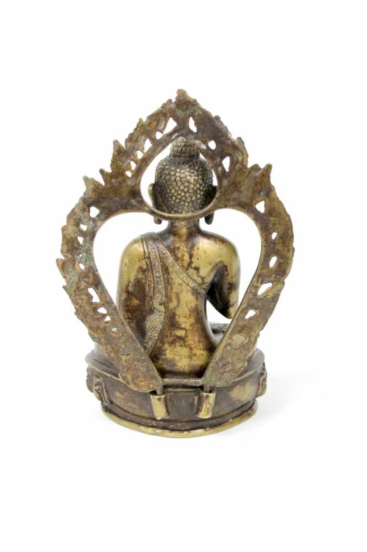Tibet Bronze Buddha 18.Jhdt. mit Aureole - Bild 3 aus 6