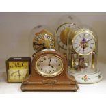 A Continental porcelain anniversary clock; other clocks,