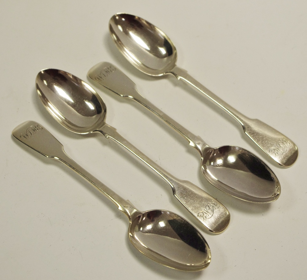 A set of four Victorian silver spoons dated 1860 195g gross