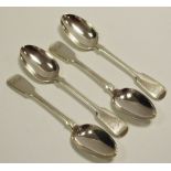 A set of four Victorian silver spoons dated 1860 195g gross