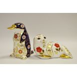 A Royal Crown Derby paperweight Platypus, printed marks to base,