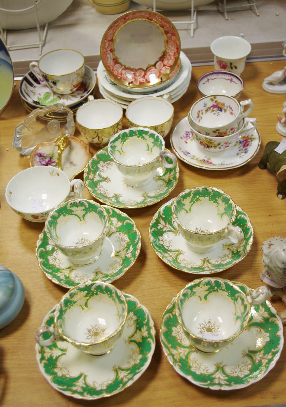 Decorative Ceramics - seven Daniels type cups and saucers; Minton; Spode;