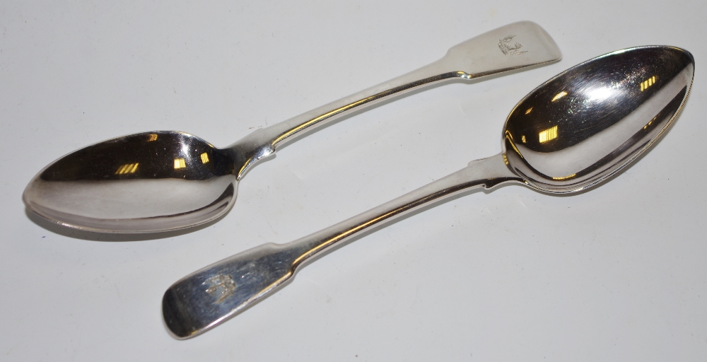 A pair of George III serving spoons dated 1808 by Thomas Wilkes Barker 168g gross