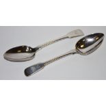 A pair of George III serving spoons dated 1808 by Thomas Wilkes Barker 168g gross