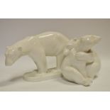 A KPM porcelain model of a walking polar bear,