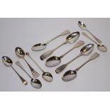 Silver - various George III / IV teaspoons;